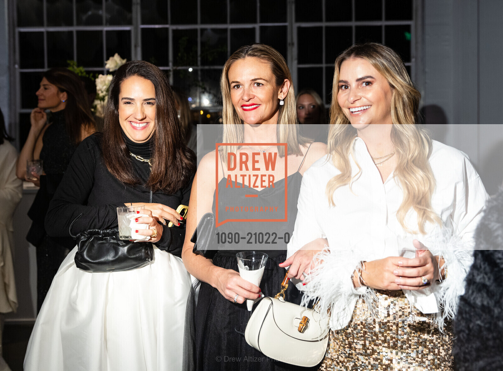 Lucila Nolan, Nicole Holden, Whit Milburn, Children of Shelters Jingle Mingle 2022, Gallery 308. 2 Marina Blvd, SF, CA 94123 US, December 1st, 2022, Photo #1090-21022-0 Lucila Nolan, Nicole Holden, Whit Milburn, Photo #1090-21022-0