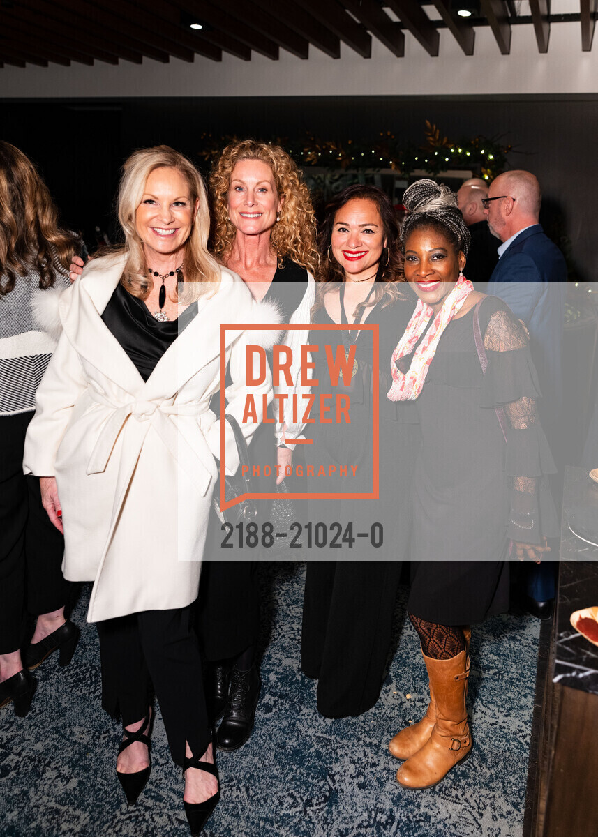 Pamela Blackwell, Marsha Meyers, Rosalinda Sanchez, Folake Phillips, Ronnie and Karen Lott All Stars Helping Kids Holiday Event 2022, The Vault. 555 California St, SF, CA 94104 US, December 2nd, 2022, Photo #2188-21024-0 Pamela Blackwell, Marsha Meyers, Rosalinda Sanchez, Folake Phillips, Photo #2188-21024-0
