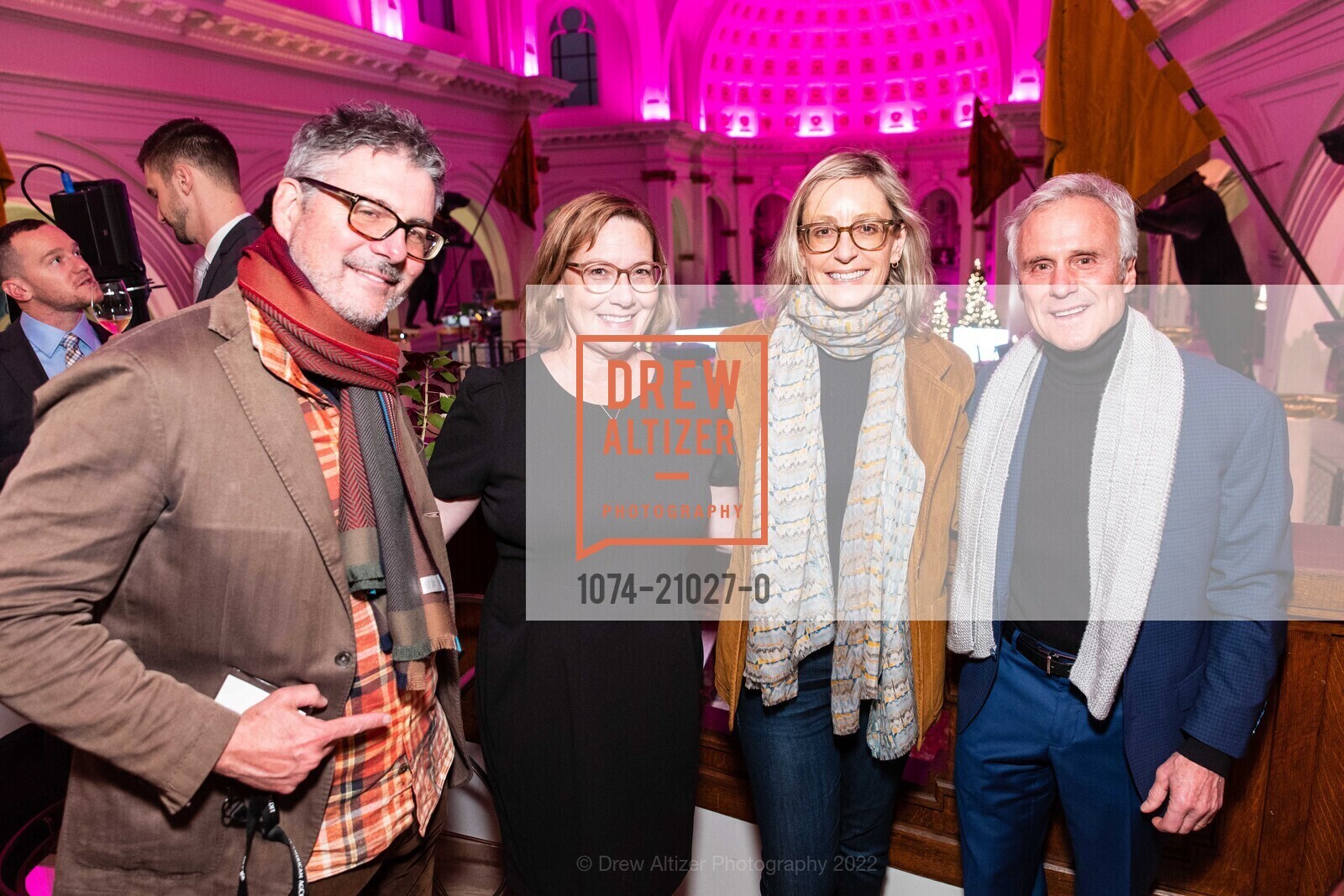 Ray Hannigan, Wendy Biale, Toby Henningway, Bob Biale, Holiday Hob Nob benefiting St. Francis Foundation 2022, Saint Joseph’s Arts Society. 1401 Howard St, SF, CA 94103 US, December 3rd, 2022, Photo #1074-21027-0 Ray Hannigan, Wendy Biale, Toby Henningway, Bob Biale, Photo #1074-21027-0