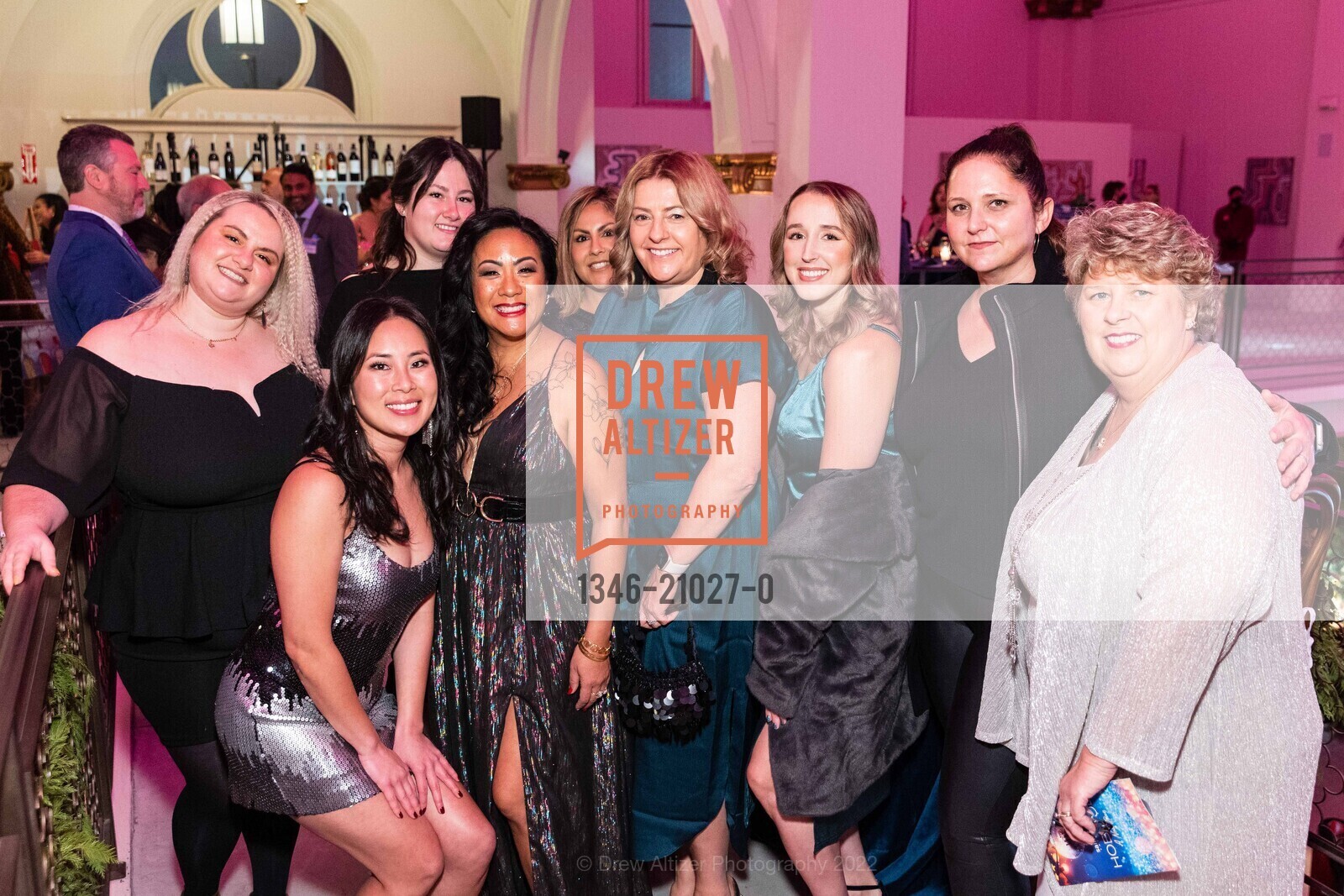 Yulia Hernandez, Deborah Zhao, Grace Rivera-Pautin, Gloria Pacheco, Emma Doyle, Michele Giacomelli, Holiday Hob Nob benefiting St. Francis Foundation 2022, Saint Joseph’s Arts Society. 1401 Howard St, SF, CA 94103 US, December 3rd, 2022, Photo #1346-21027-0 Yulia Hernandez, Deborah Zhao, Grace Rivera-Pautin, Gloria Pacheco, Emma Doyle, Michele Giacomelli, Photo #1346-21027-0