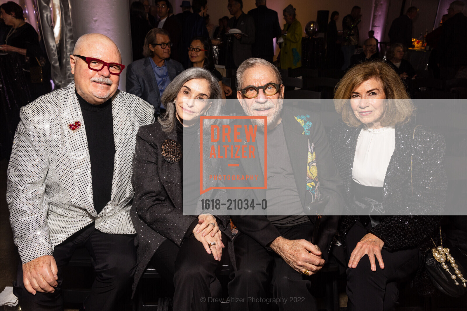 Randall Shields, Barbara Waldman, Gary Hutton, Paige Koch, Museum of Craft and Design's Art for All Mirror Ball Benefit and Auction 2022, Museum of Craft and Design, December 6th, 2022, Photo #1618-21034-0 Randall Shields, Barbara Waldman, Gary Hutton, Paige Koch, Photo #1618-21034-0