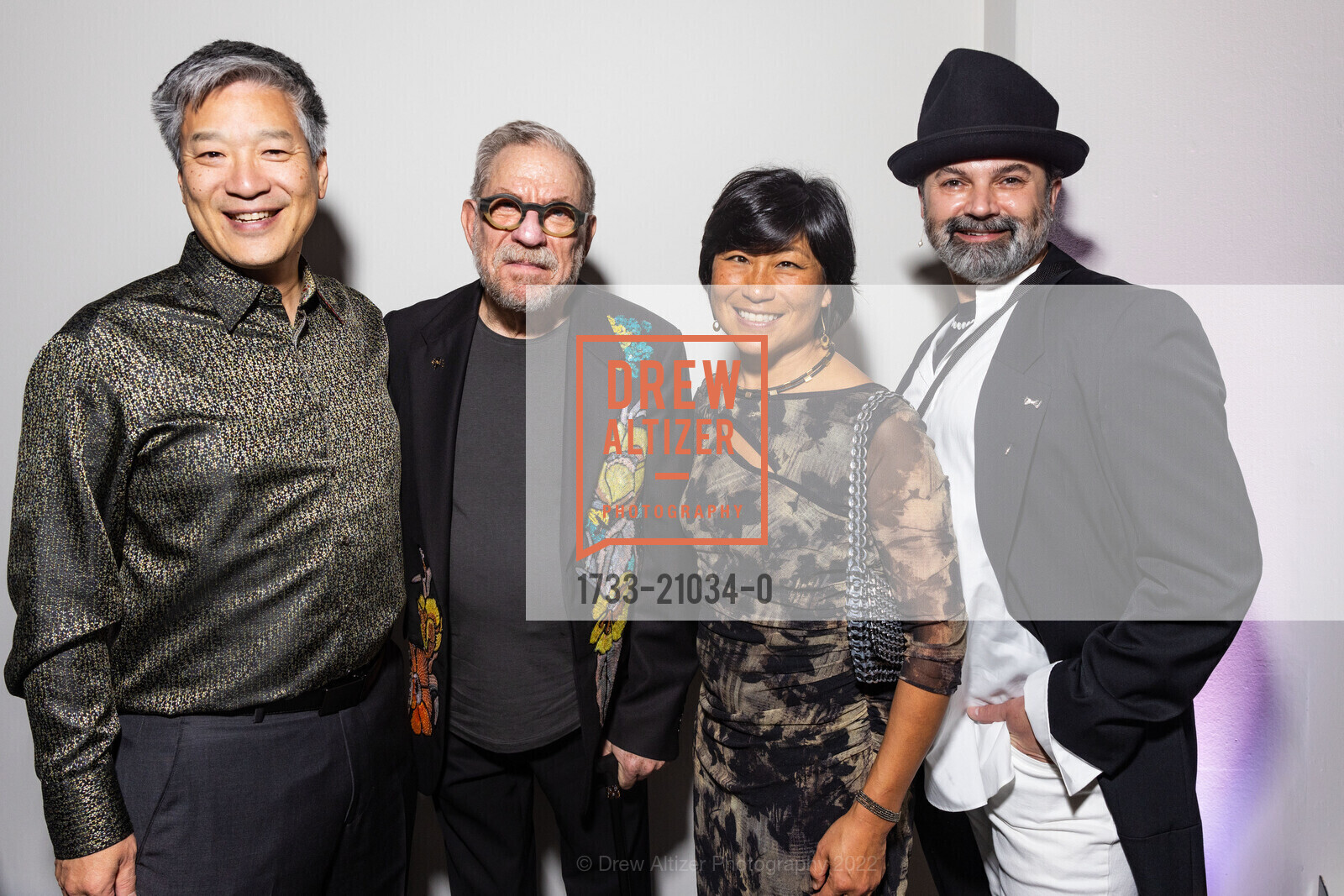 Bay Chang, Gary Hutton, Sally Liu, Charles Labrecque, Museum of Craft and Design's Art for All Mirror Ball Benefit and Auction 2022, Museum of Craft and Design, December 6th, 2022, Photo #1733-21034-0 Bay Chang, Gary Hutton, Sally Liu, Charles Labrecque, Photo #1733-21034-0