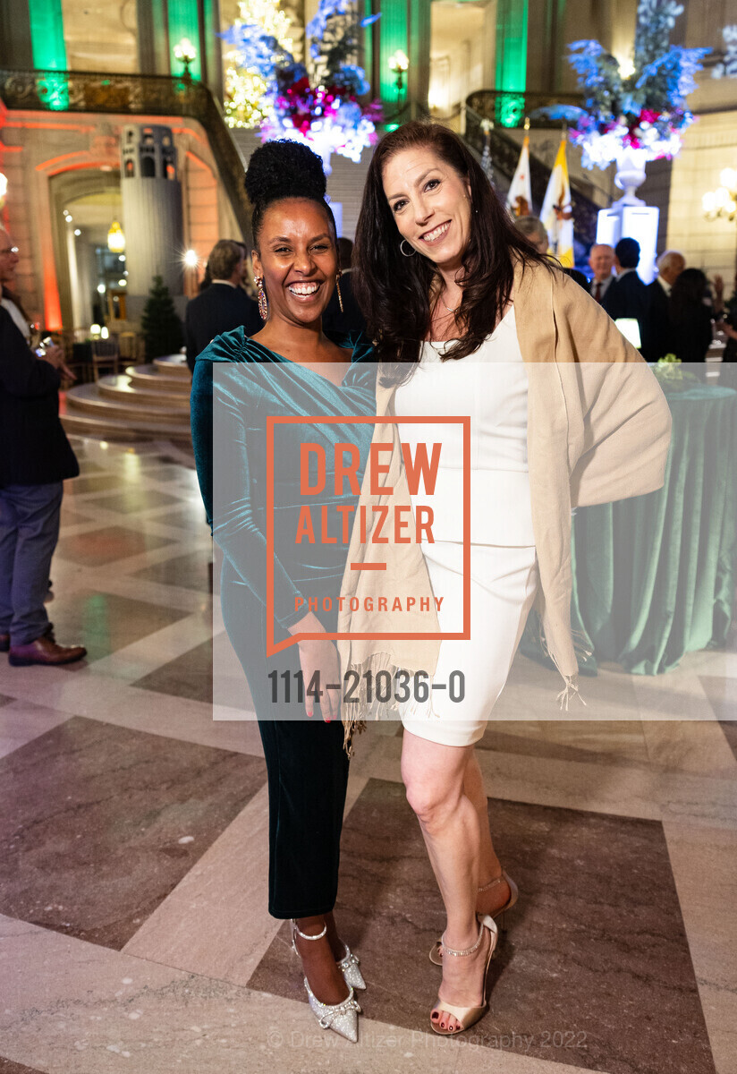 Meron Foster, Samantha Carroll, Consular Corps 2022 Holiday Party, City Hall. 1 Dr Carlton B Goodlett Place, December 7th, 2022, Photo #1114-21036-0 Meron Foster, Samantha Carroll, Photo #1114-21036-0