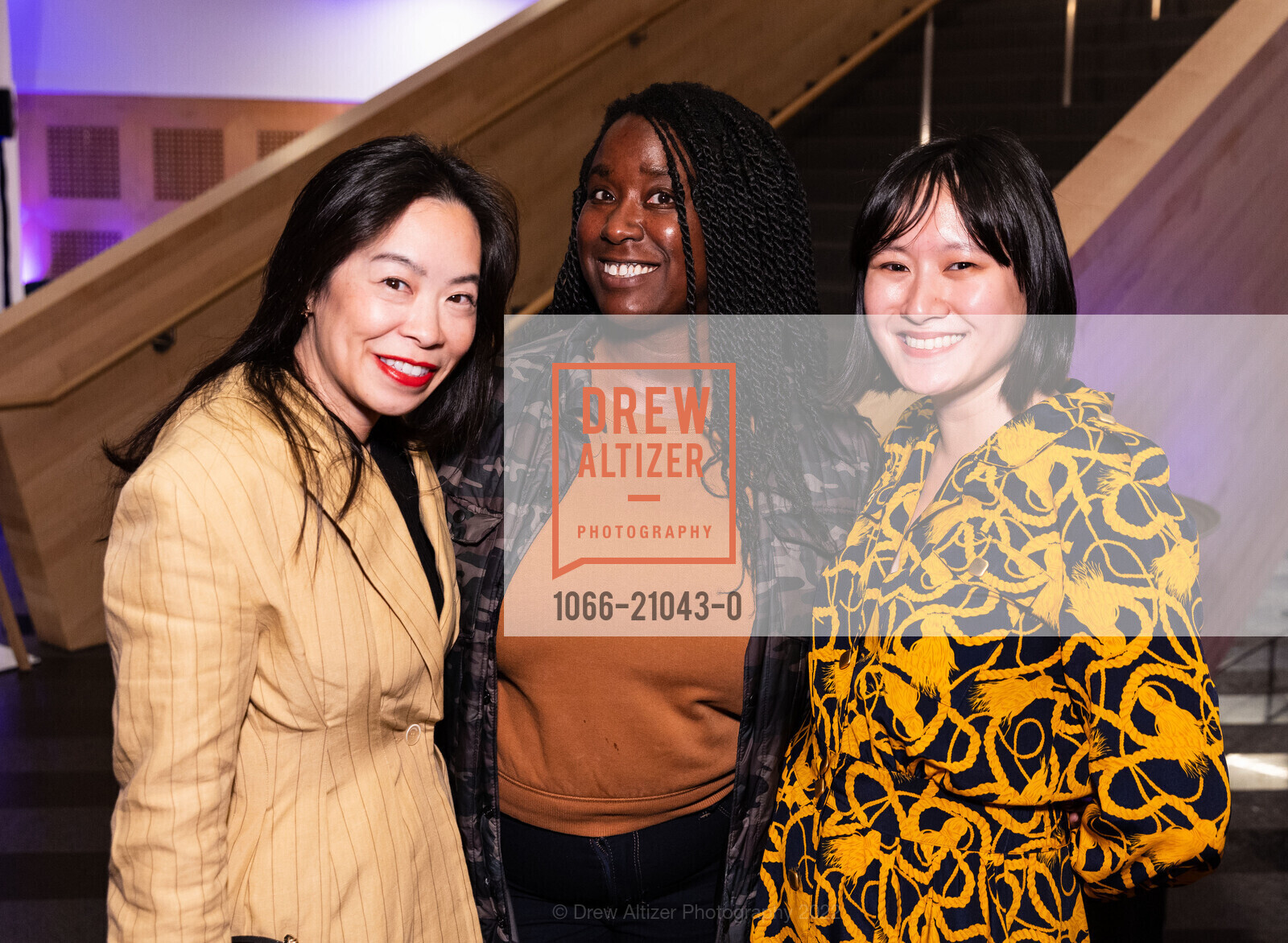 Candace Huey, Binta Ayofemi, Nicole Lugtu, SFMOMA SECA Awards: Society for the Encouragement of Contemporary Art, SF Moma. 151 3rd St, SF, CA 94103 US, December 13th, 2022, Photo #1066-21043-0 Candace Huey, Binta Ayofemi, Nicole Lugtu, Photo #1066-21043-0