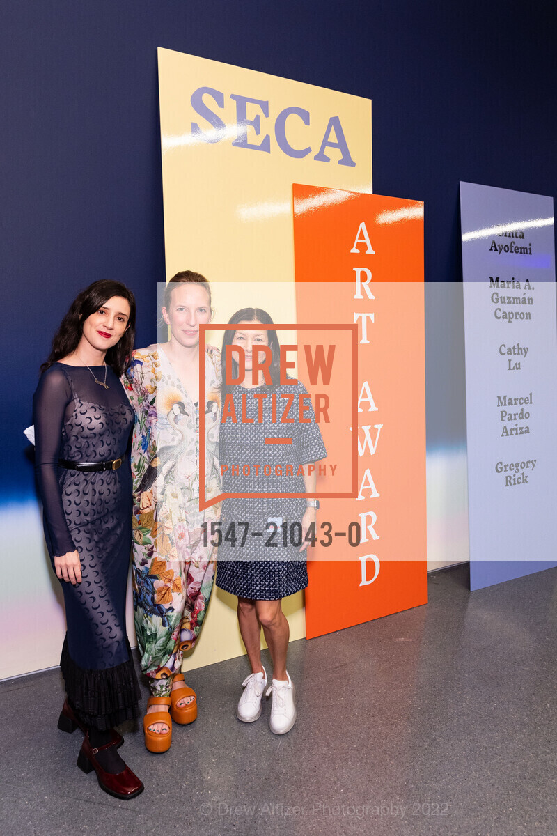 Jovanna Venegas, Andrea Nitsche-Krupp, Lizelle Green, SFMOMA SECA Awards: Society for the Encouragement of Contemporary Art, SF Moma. 151 3rd St, SF, CA 94103 US, December 13th, 2022, Photo #1547-21043-0 Jovanna Venegas, Andrea Nitsche-Krupp, Lizelle Green, Photo #1547-21043-0