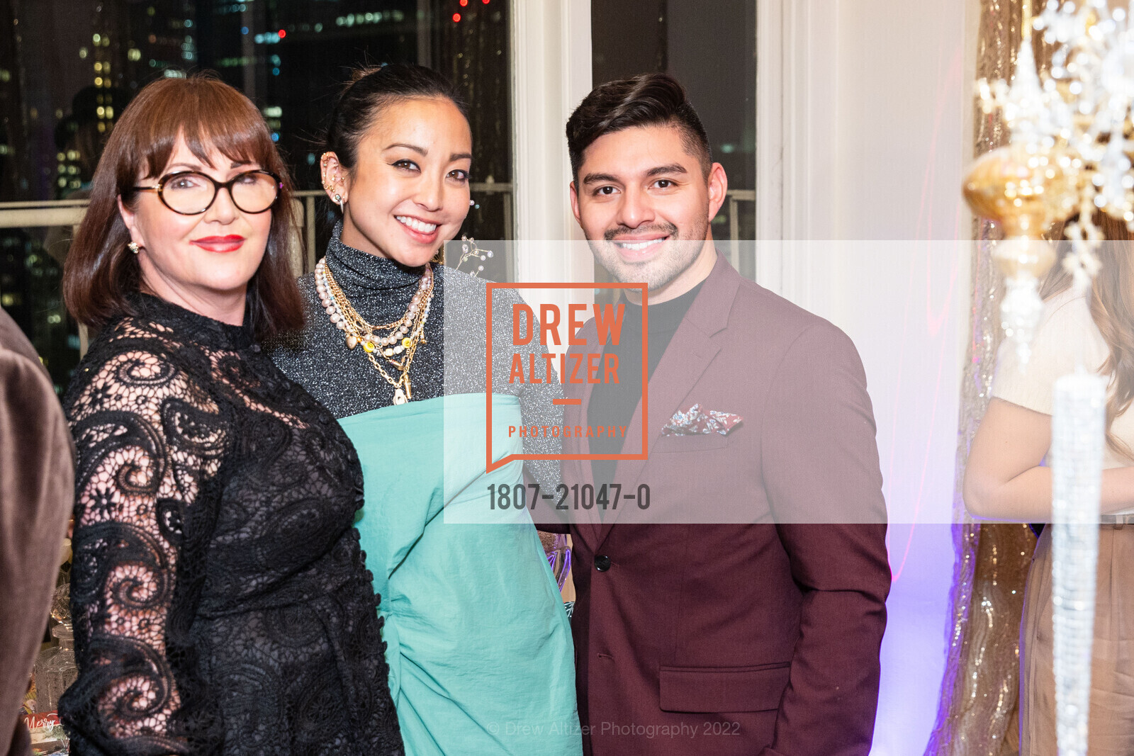 Claudia Juestel, Marlon Gutierrez, Joel Goodrich's 2023 Holiday Cocktail Party, Private location. 850 Powell St., Penthouse 904, SF, CA 94108 US, December 15th, 2022, Photo #1807-21047-0 Claudia Juestel, Marlon Gutierrez, Photo #1807-21047-0