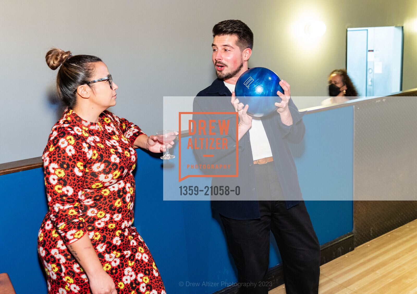 Michelle Bravin Quinn, Jeffrey Gerson, Pre-FOG Bowling Party 2023, Mission Bowling Club, January 17th, 2023, Photo #1359-21058-0 Michelle Bravin Quinn, Jeffrey Gerson, Photo #1359-21058-0