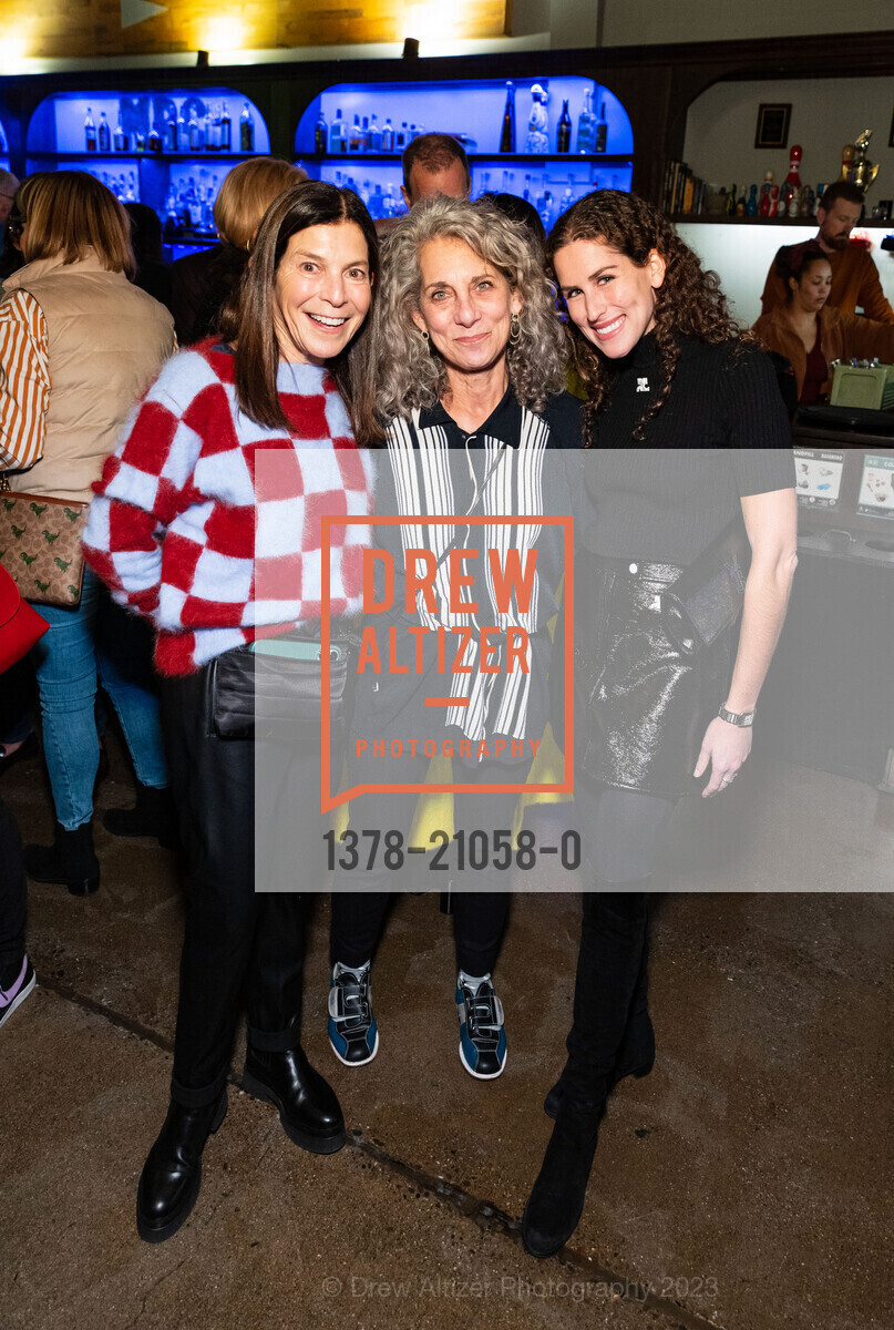 Susan Swig, Frish Brandt, Sally Martin Katz, Pre-FOG Bowling Party 2023, Mission Bowling Club, January 17th, 2023, Photo #1378-21058-0 Susan Swig, Frish Brandt, Sally Martin Katz, Photo #1378-21058-0