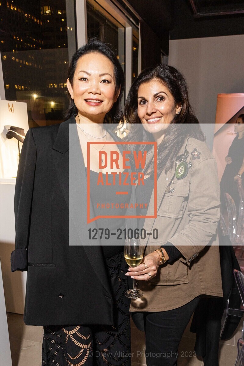Genie Hua, Vee Vjollca Elmazaj, Neiman Marcus Hosts Dinner with Valerie Messika of MESSIKA, Neiman Marcus, 5th Floor Glassroom. 150 Stockton Street, January 18th, 2023, Photo #1279-21060-0 Genie Hua, Vee Vjollca Elmazaj, Photo #1279-21060-0