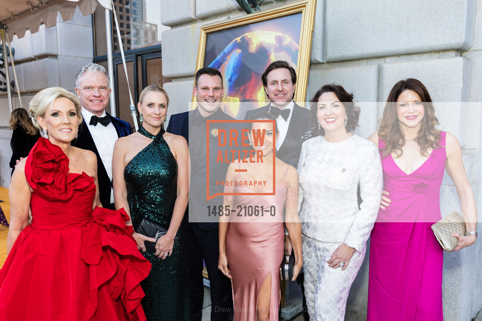 Lori Chipps, Keith Wetmore, Tara Carmichael, Joshua Morgan, Lillian Phan, Andrew Hineck, Meredith Braun, Terry O'Brien, San Francisco Ballet 90th Anniversary Opening Night Gala 2023, San Francisco War Memorial & Performing Arts Center. 401 Van Ness Avenue, January 19th, 2023, Photo #1485-21061-0 Lori Chipps, Keith Wetmore, Tara Carmichael, Joshua Morgan, Lillian Phan, Andrew Hineck, Meredith Braun, Terry O'Brien, Photo #1485-21061-0