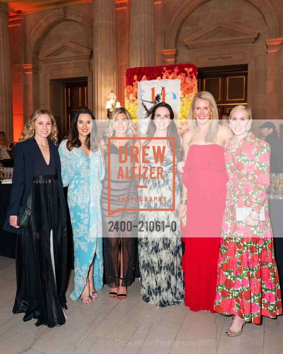 Dana Decker, Julia Kniesche, Emily Sheridan, Kristin Sprincin, Katherine Harper, Maria Hemphill, San Francisco Ballet 90th Anniversary Opening Night Gala 2023, San Francisco War Memorial & Performing Arts Center. 401 Van Ness Avenue, January 19th, 2023, Photo #2400-21061-0 Dana Decker, Julia Kniesche, Emily Sheridan, Kristin Sprincin, Katherine Harper, Maria Hemphill, Photo #2400-21061-0
