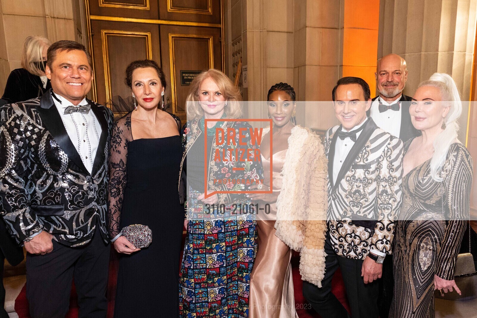 Mark Calvano, Clara Shayevich, Teresa Rodriguez, Heide Betz, Pernella Sommerville, John Rosin, Joel Goodrich, Freddy Clarke, Margaret Mitchell, San Francisco Ballet 90th Anniversary Opening Night Gala 2023, San Francisco War Memorial & Performing Arts Center. 401 Van Ness Avenue, January 19th, 2023, Photo #3110-21061-0 Mark Calvano, Clara Shayevich, Teresa Rodriguez, Heide Betz, Pernella Sommerville, John Rosin, Joel Goodrich, Freddy Clarke, Margaret Mitchell, Photo #3110-21061-0