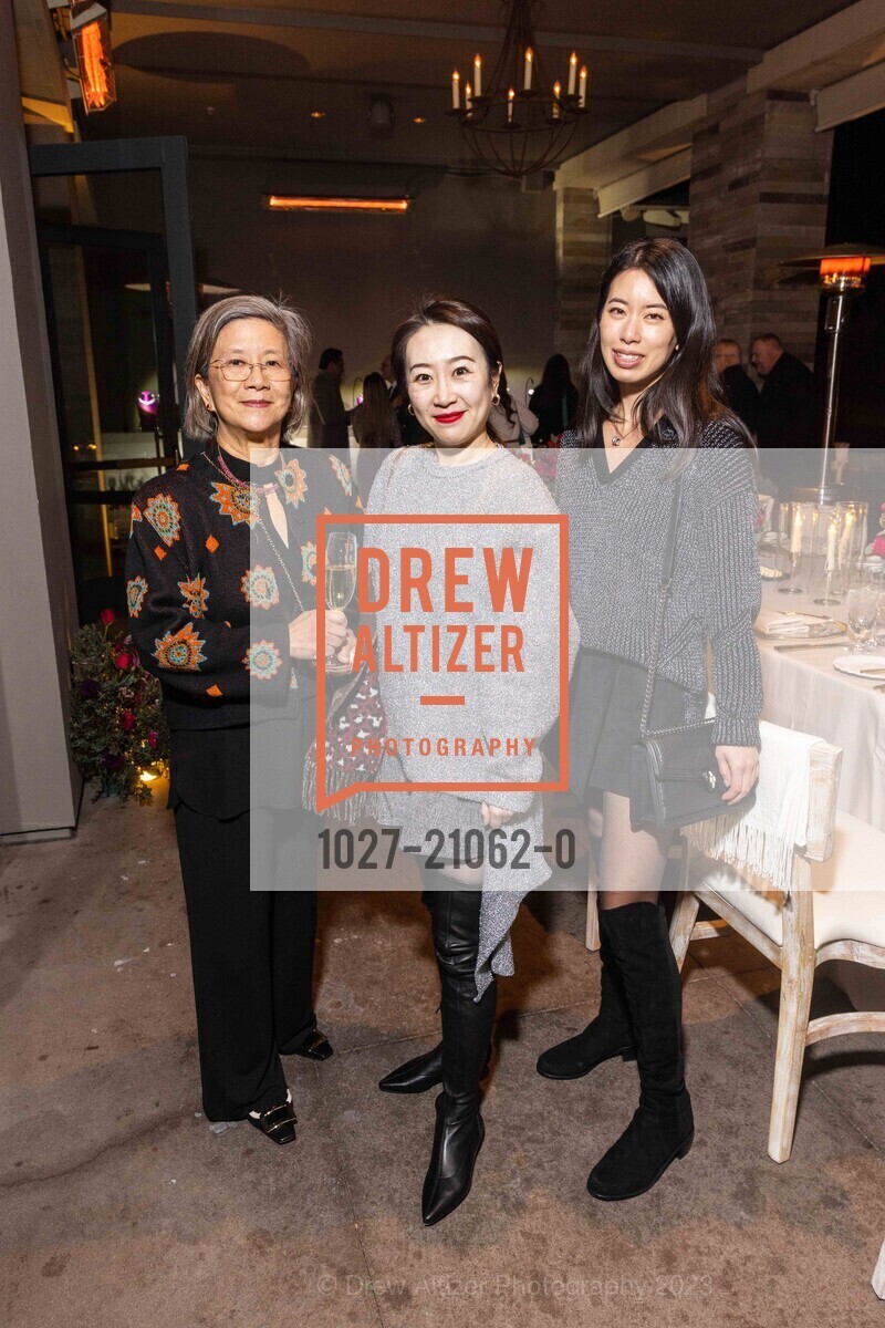 Han Lu, Joanna Tao, Jennifer Bronzo, BVLGARI Private Dinner, Rosewood Sand Hill. Menlo Park, January 19th, 2023, Photo #1027-21062-0 Han Lu, Joanna Tao, Jennifer Bronzo, Photo #1027-21062-0