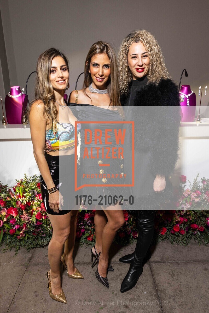 Elham Nourvaksh, Saba Torabian, Mata Sakoy, BVLGARI Private Dinner, Rosewood Sand Hill. Menlo Park, January 19th, 2023, Photo #1178-21062-0 Elham Nourvaksh, Saba Torabian, Mata Sakoy, Photo #1178-21062-0