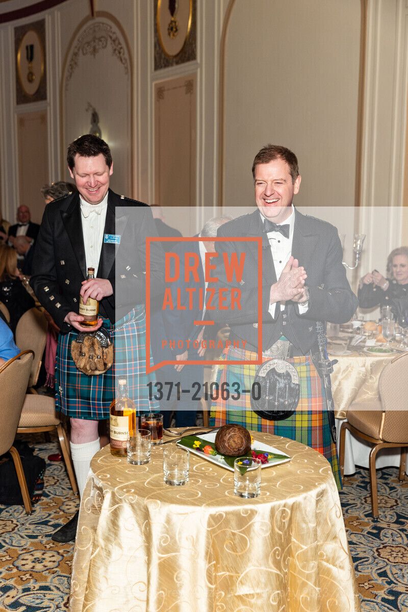 Alex Sinclair, Gareth Gaston, St. Andrews Society of San Francisco Burns Supper 2023, Marines' Memorial Club & Hotel. 609 Sutter, January 22nd, 2023, Photo #1371-21063-0 Alex Sinclair, Gareth Gaston, Photo #1371-21063-0