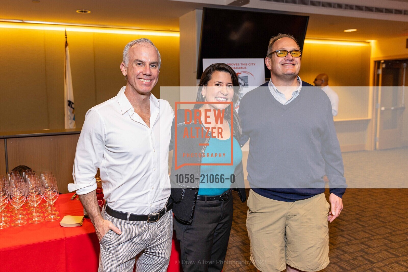 Brendan Keenan, Melissa Chadwick-Dunn, John Kessler, SFGH Hearts in SF 2023 Private Reception at The Port Room, San Francisco Ferry Building Port Room. 1 Ferry Building, SF, CA 94111 US, January 25th, 2023, Photo #1058-21066-0 Brendan Keenan, Melissa Chadwick-Dunn, John Kessler, Photo #1058-21066-0