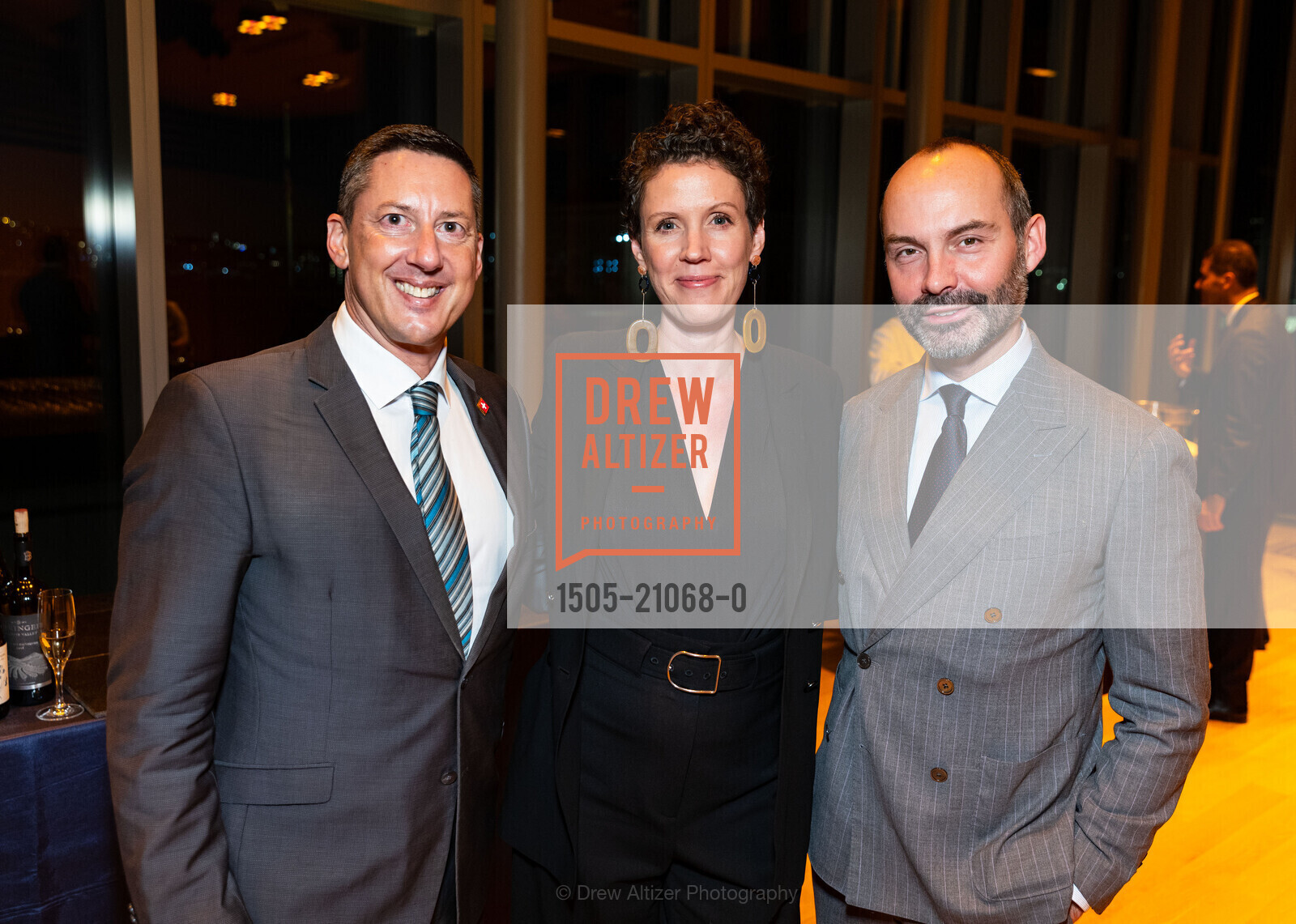 Balz Abplanalp, Anne Marie Engtoft Larsen, Vincent Storeyman, Reception Celebrating Sweden’s 2023 Presidency of the Council of the European Union, San Francisco Conservatory of Music. 200 Van Ness Ave, SF, CA 94102 US, Photo #1505-21068-0 Balz Abplanalp, Anne Marie Engtoft Larsen, Vincent Storeyman, Photo #1505-21068-0