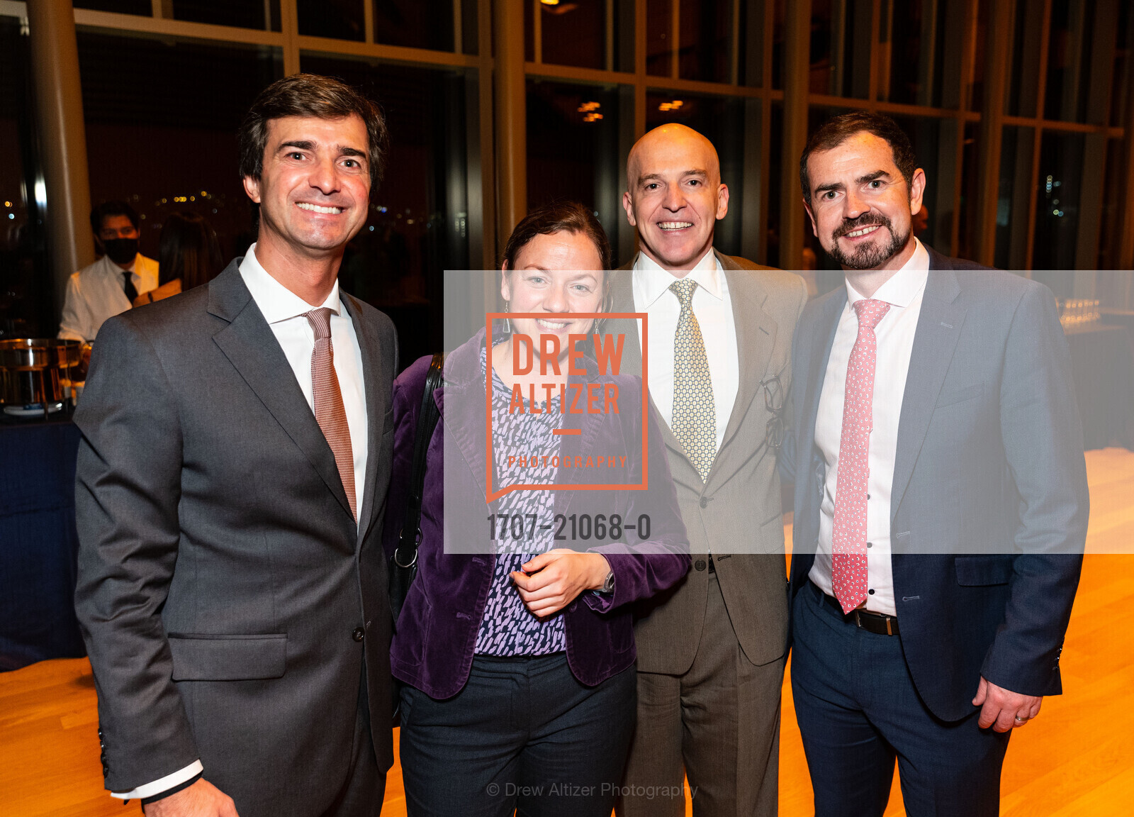 Pedro Pinto, Isabella Tomas, Socrates Sourvinos, Micheál Smith, Reception Celebrating Sweden’s 2023 Presidency of the Council of the European Union, San Francisco Conservatory of Music. 200 Van Ness Ave, SF, CA 94102 US, Photo #1707-21068-0 Pedro Pinto, Isabella Tomas, Socrates Sourvinos, Micheál Smith, Photo #1707-21068-0
