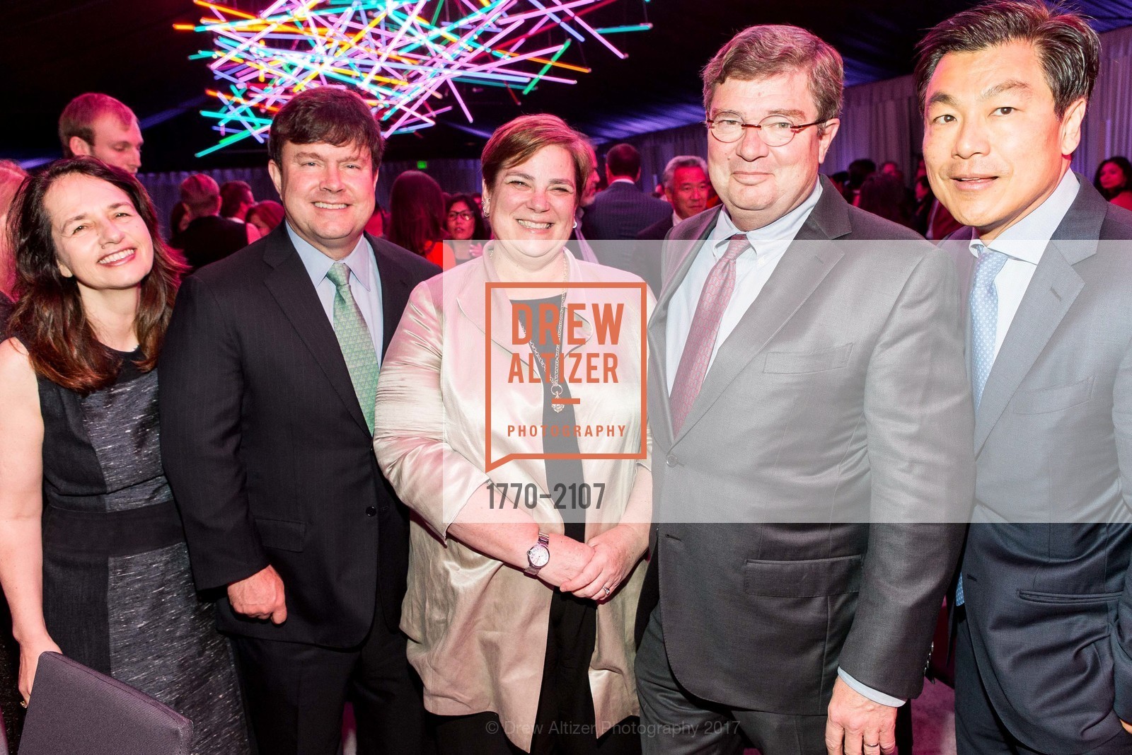 Camilla Hurley, John Hurley, Katie Hall, Tom Knutsen, Larry Miao, Big Bang Gala 2017, California Academy of Sciences, April 27th, 2017, Photo #1770-2107 Camilla Hurley, John Hurley, Katie Hall, Tom Knutsen, Larry Miao, Photo #1770-2107