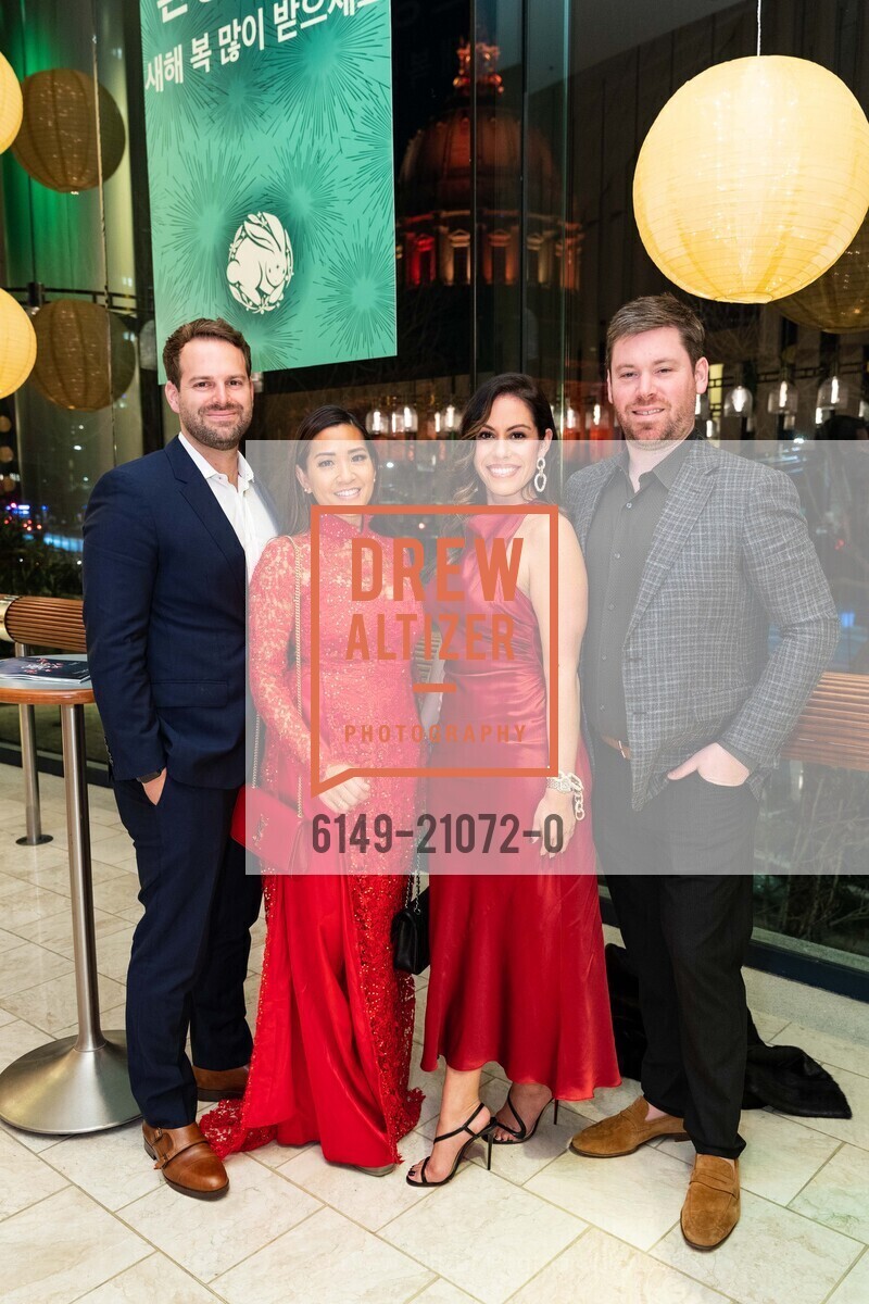 Alec Pickering, Lillian Phan, Alexis Sanchez, Morgan McQuown, SF Symphony Lunar New Year Banquet, Louise M. Davies Symphony Hall. 201 Van Ness Ave, February 5th, 2023, Photo #6149-21072-0 Alec Pickering, Lillian Phan, Alexis Sanchez, Morgan McQuown, Photo #6149-21072-0