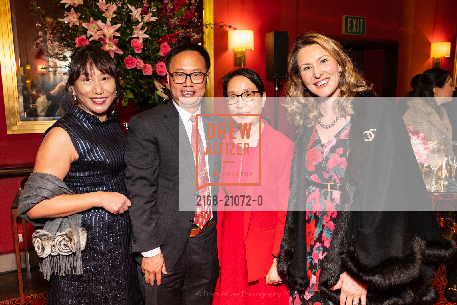 Lisa Zhao, Pio Lu, Sunnie Jing, Larissa Buick, SF Symphony Lunar New Year Banquet, Louise M. Davies Symphony Hall. 201 Van Ness Ave, February 5th, 2023, Photo #2168-21072-0 Lisa Zhao, Pio Lu, Sunnie Jing, Larissa Buick, Photo #2168-21072-0