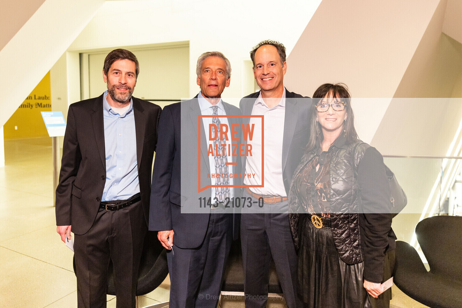 Sammy Joselewitz, Zack Bodner, Mark Abelson, Patti Joselewitz, Wider Bridge Cocktail Party honoring Cissie Swig 2023, The Contemporary Jewish Museum @ 736 Mission St, SF, CA 94103 US. The Contemporary Jewish Museum @ 736 Mission St, SF, CA 94103 US, Photo #1143-21073-0 Sammy Joselewitz, Zack Bodner, Mark Abelson, Patti Joselewitz, Photo #1143-21073-0