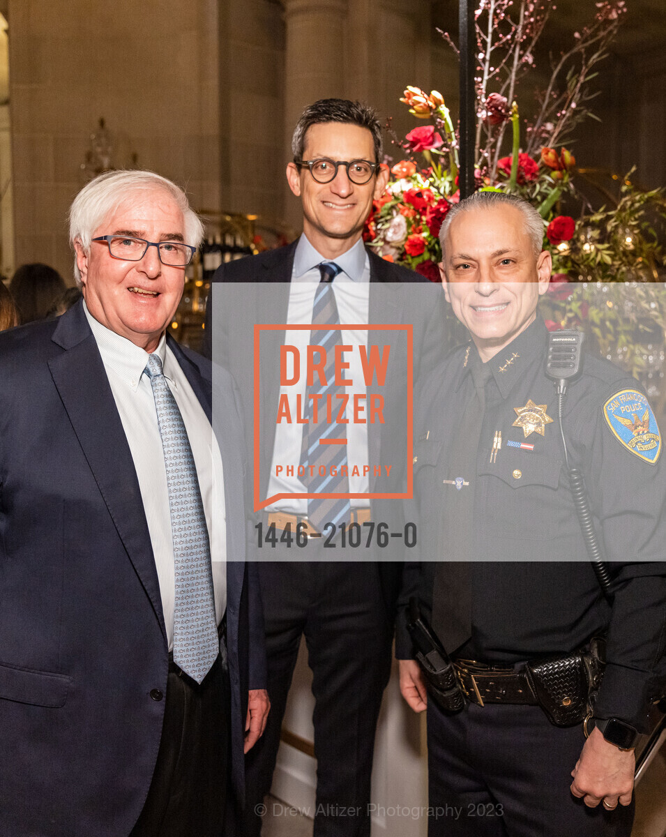 Ron Conway, Scott Harrison, David Lazar, Hearts in San Francisco Fundraiser 2023, San Francisco City Hall @ 1 Dr Carlton B Goodlett Pl, SF, CA 94102 US. San Francisco City Hall @ 1 Dr Carlton B Goodlett Pl, SF, CA 94102 US, February 9th, 2023, Photo #1446-21076-0 Ron Conway, Scott Harrison, David Lazar, Photo #1446-21076-0