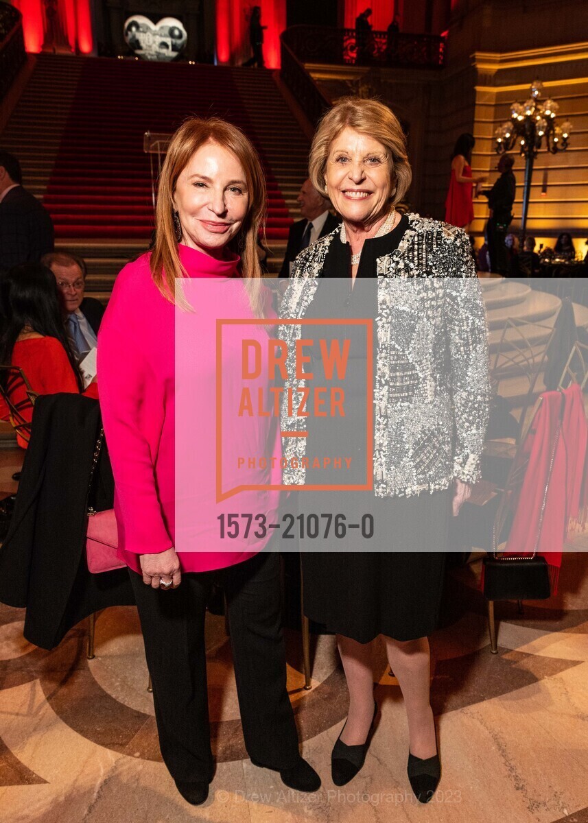 Lisa Stone Pritzker, Dagmar Dolby, Hearts in San Francisco Fundraiser 2023, San Francisco City Hall @ 1 Dr Carlton B Goodlett Pl, SF, CA 94102 US. San Francisco City Hall @ 1 Dr Carlton B Goodlett Pl, SF, CA 94102 US, February 9th, 2023, Photo #1573-21076-0 Lisa Stone Pritzker, Dagmar Dolby, Photo #1573-21076-0
