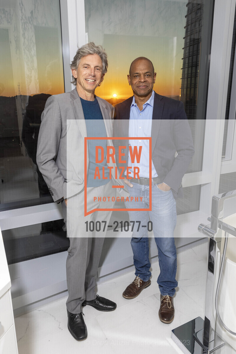 Ben Davis, Melvin Vaughn, Gallery 181 Celebrates the Bay Lights 2023, 181 Fremont @ 181 Fremont St, SF, CA 94105 US. 181 Fremont @ 181 Fremont St, SF, CA 94105 US, February 9th, 2023, Photo #1007-21077-0 Ben Davis, Melvin Vaughn, Photo #1007-21077-0