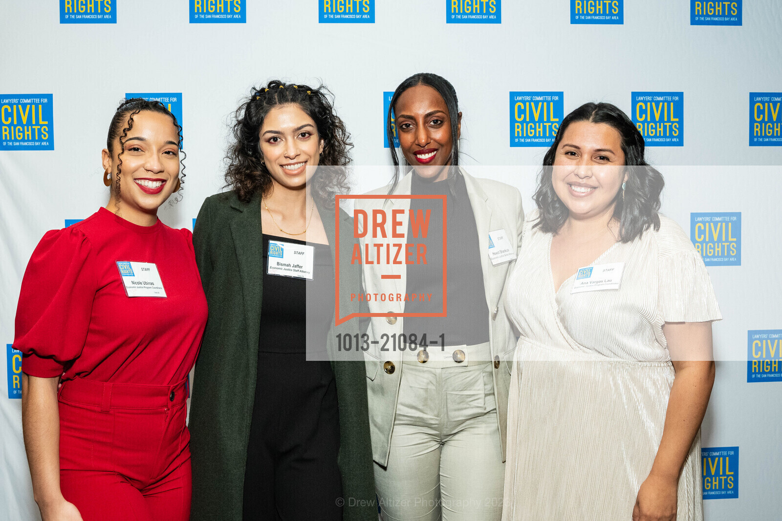 Nicole Ubinas, Bismah Jaffer, Hewot Shankute, Ana Vargas Lau, Lawyers’ Committee for Civil Rights Annual Dr. MLK, Jr. Gala 2023, Hyatt Regency San Francisco @ 5 Embarcadero Ctr, SF, CA 94111 US. Hyatt Regency San Francisco @ 5 Embarcadero Ctr, SF, CA 94111 US, February 16th, 2023, Photo #1013-21084-1 Nicole Ubinas, Bismah Jaffer, Hewot Shankute, Ana Vargas Lau, Photo #1013-21084-1