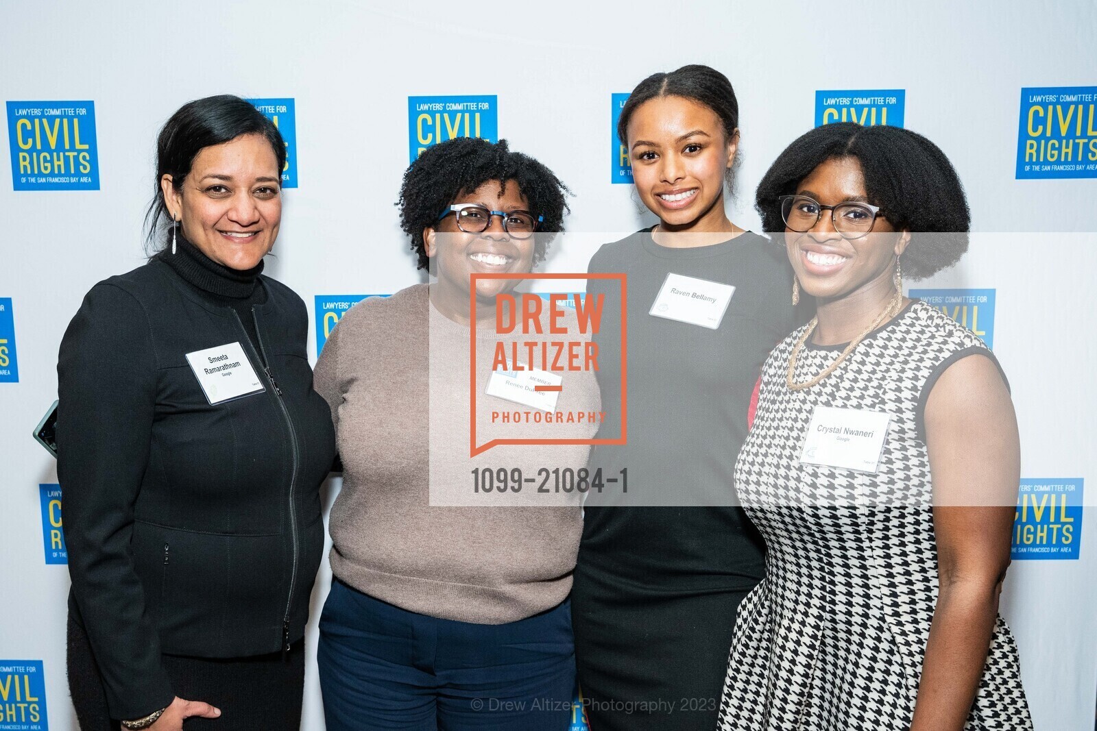 Smeeta Ramarathnam, Renee Dupree, Raven Bellamy, Crystal Nwaneri, Lawyers’ Committee for Civil Rights Annual Dr. MLK, Jr. Gala 2023, Hyatt Regency San Francisco @ 5 Embarcadero Ctr, SF, CA 94111 US. Hyatt Regency San Francisco @ 5 Embarcadero Ctr, SF, CA 94111 US, February 16th, 2023, Photo #1099-21084-1 Smeeta Ramarathnam, Renee Dupree, Raven Bellamy, Crystal Nwaneri, Photo #1099-21084-1