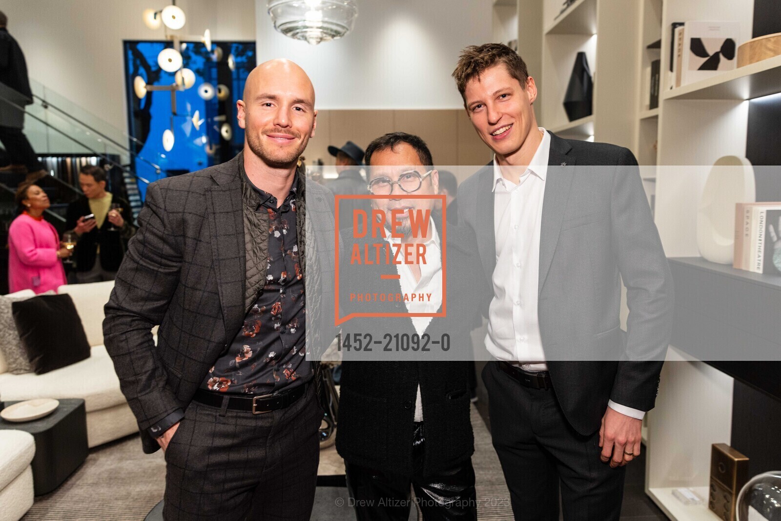 Lukas Cempirek, Gioi Tran, Adam Prskavec, PoliformSF Showroom Opening Night 2023, PoliformSF, 195 Rhode Island. PoliformSF, 195 Rhode Island, March 1st, 2023, Photo #1452-21092-0 Lukas Cempirek, Gioi Tran, Adam Prskavec, Photo #1452-21092-0