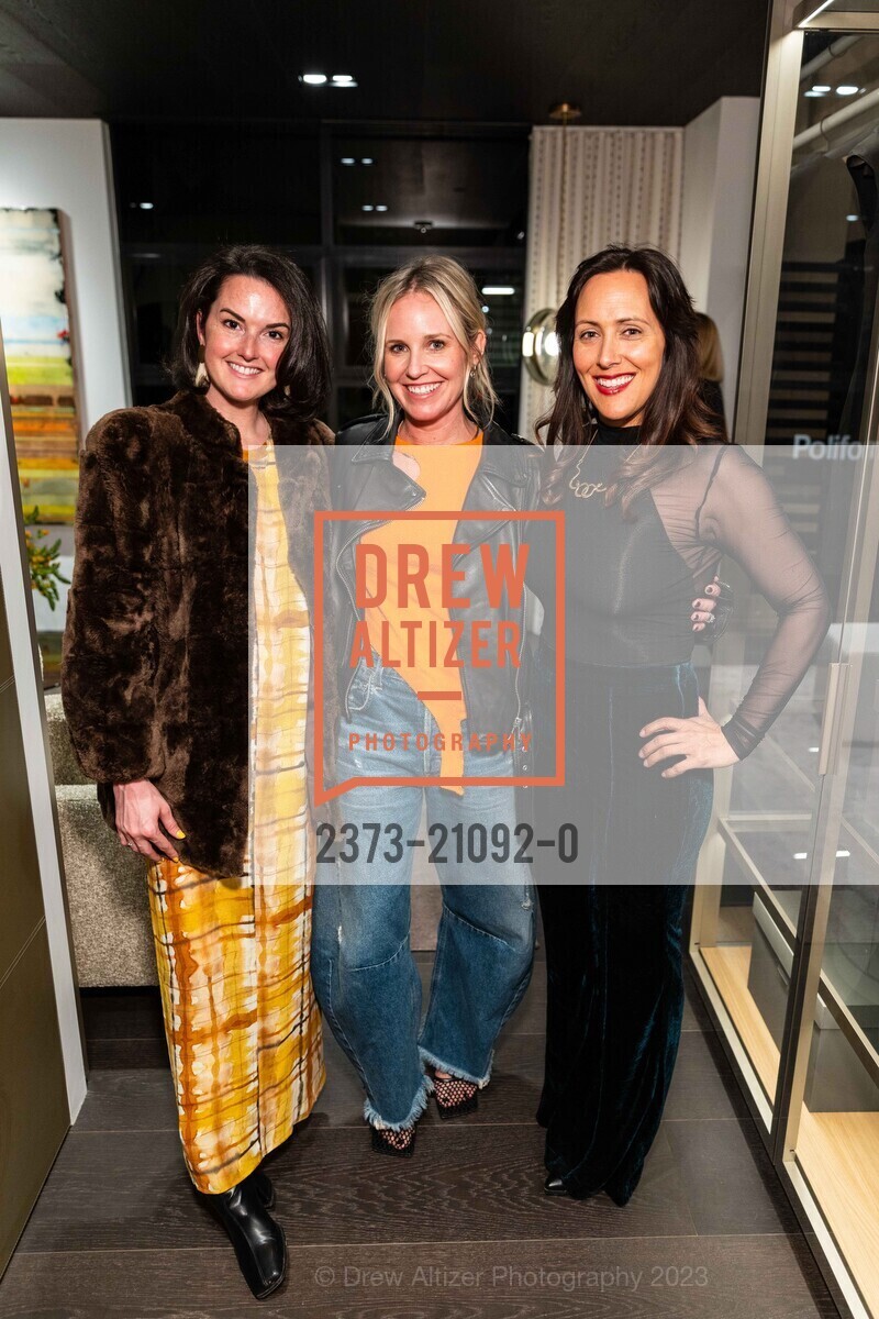 Megan Fritz, Lorri Hicks, Jenny Bitner Borden, PoliformSF Showroom Opening Night 2023, PoliformSF, 195 Rhode Island. PoliformSF, 195 Rhode Island, March 1st, 2023, Photo #2373-21092-0 Megan Fritz, Lorri Hicks, Jenny Bitner Borden, Photo #2373-21092-0