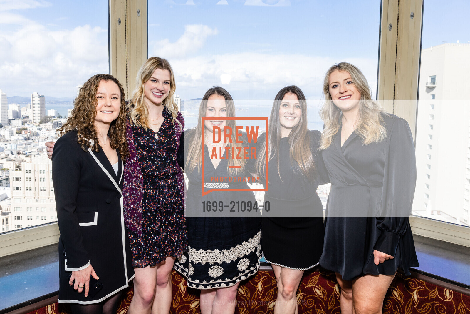 Sarah Murphy, Madeline Sobek, Jaime Creager, Marisa Hartfield, Maddy Kuhn, Junior League of San Francisco Annual Tea Event, InterContinental Mark Hopkins San Francisco, an IHG Hotel @ 999 California St, SF, CA 94108 US. InterContinental Mark Hopkins San Francisco, an IHG Hotel @ 999 California St, SF, CA 94108 US, March 5th, 2023, Photo #1699-21094-0 Sarah Murphy, Madeline Sobek, Jaime Creager, Marisa Hartfield, Maddy Kuhn, Photo #1699-21094-0