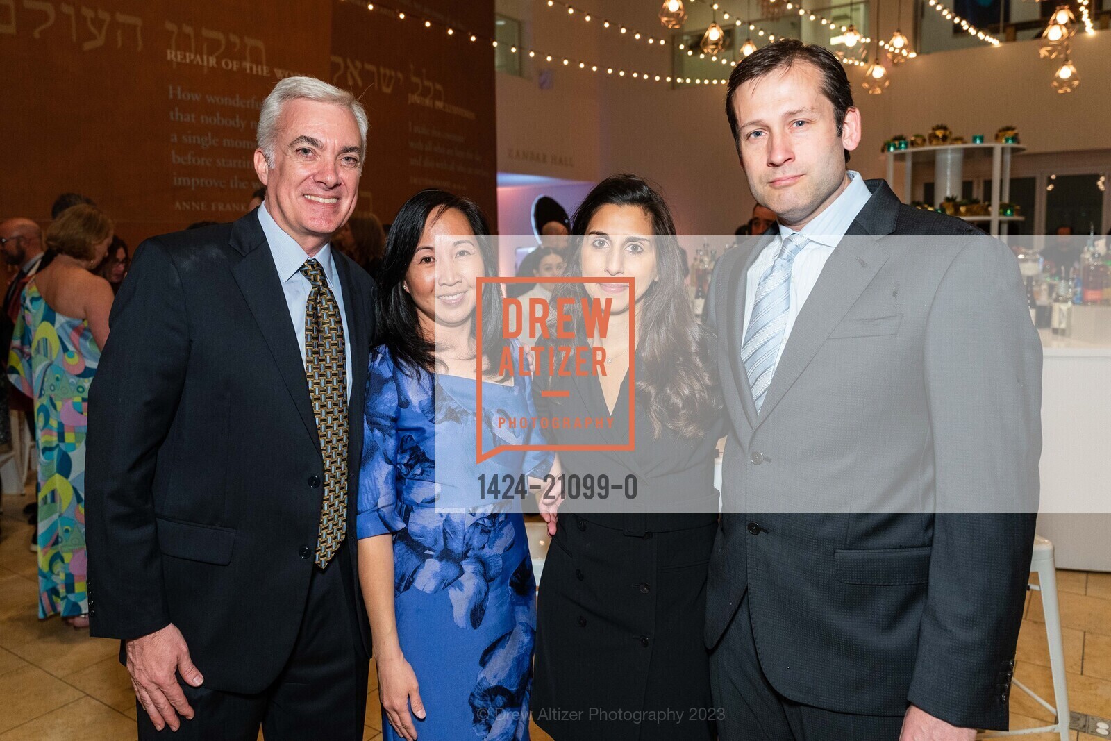Brent Vallat, Sylvia Vallat, Sabine Wallis, Will Wallis, JCCSF Kaleidoscope Celebration 2023, 3200 California St, SF, CA 94118 US. 3200 California St, SF, CA 94118 US, March 9th, 2023, Photo #1424-21099-0 Brent Vallat, Sylvia Vallat, Sabine Wallis, Will Wallis, Photo #1424-21099-0
