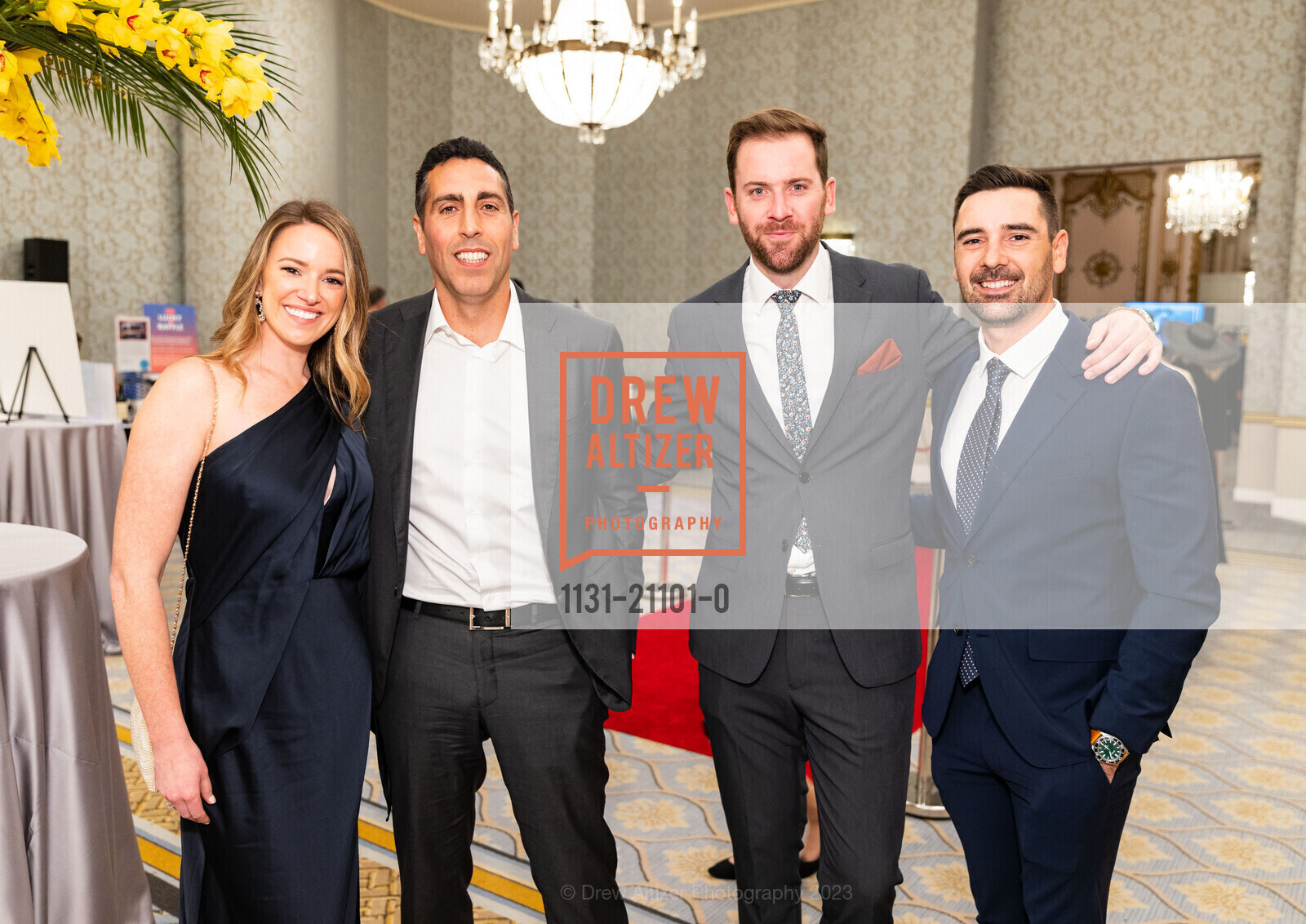 Allie Reynolds, Jason Chadorchi, Brian Walz, Kevin Ullrich, Make-a-Wish Gala 2023, Hotel Fairmont San Francisco @ 950 Mason St, SF, CA 94108 US. Hotel Fairmont San Francisco @ 950 Mason St, SF, CA 94108 US, March 9th, 2023, Photo #1131-21101-0 Allie Reynolds, Jason Chadorchi, Brian Walz, Kevin Ullrich, Photo #1131-21101-0