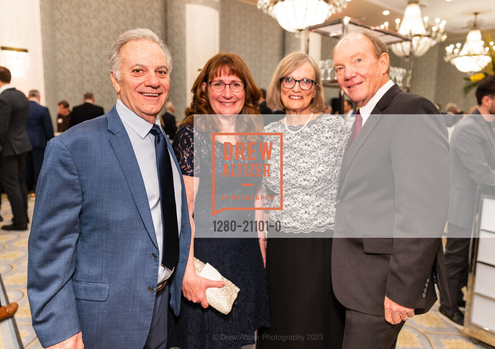 Glenn Bonagura, Cindy Bonagura, Shirley Gilbertson, Bill Gilbertson, Make-a-Wish Gala 2023, Hotel Fairmont San Francisco @ 950 Mason St, SF, CA 94108 US. Hotel Fairmont San Francisco @ 950 Mason St, SF, CA 94108 US, March 9th, 2023, Photo #1280-21101-0 Glenn Bonagura, Cindy Bonagura, Shirley Gilbertson, Bill Gilbertson, Photo #1280-21101-0