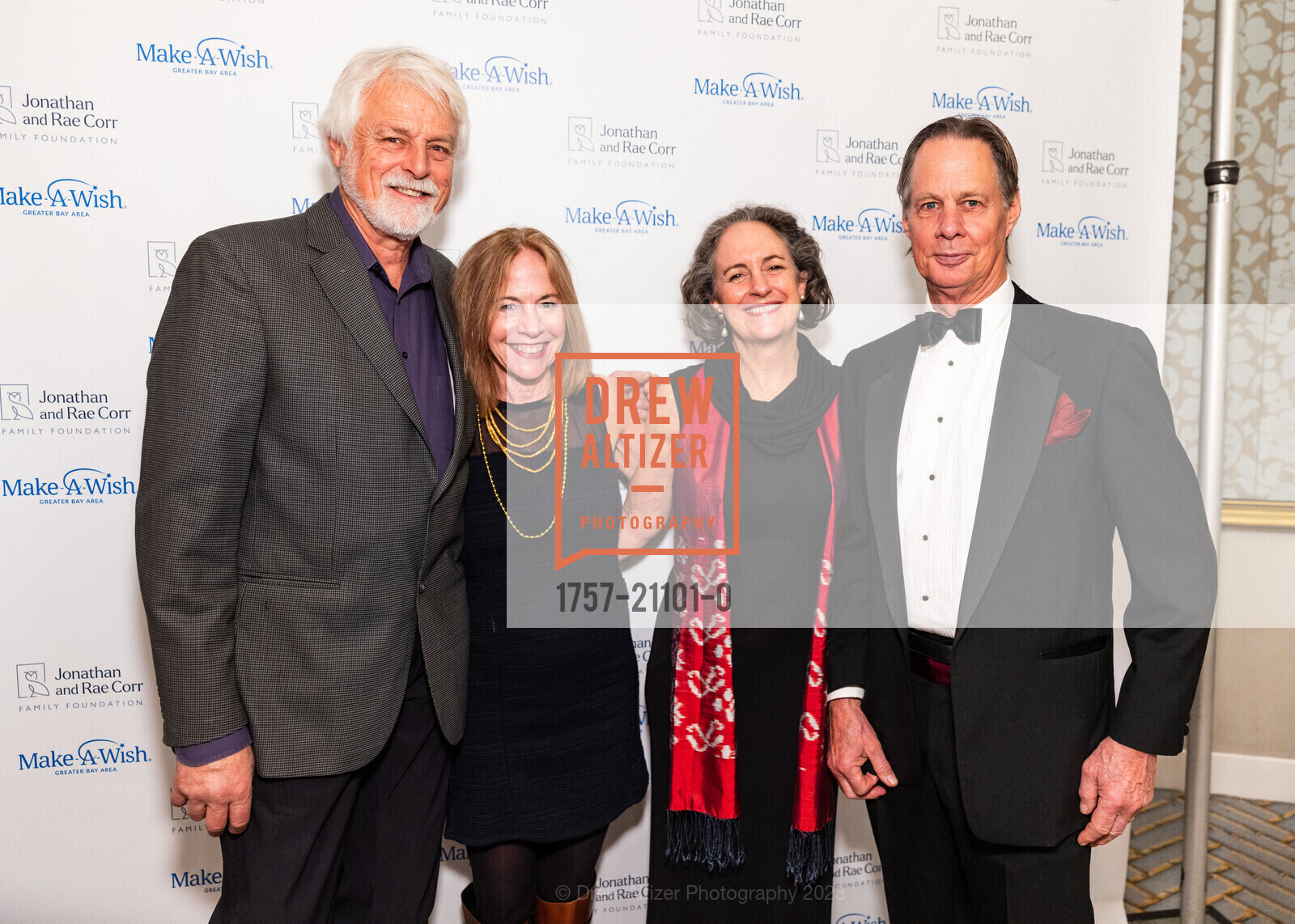 Jim Kirkwold, Deborah Kirk, Michael Merryweather, Peter Henderson, Make-a-Wish Gala 2023, Hotel Fairmont San Francisco @ 950 Mason St, SF, CA 94108 US. Hotel Fairmont San Francisco @ 950 Mason St, SF, CA 94108 US, March 9th, 2023, Photo #1757-21101-0 Jim Kirkwold, Deborah Kirk, Michael Merryweather, Peter Henderson, Photo #1757-21101-0