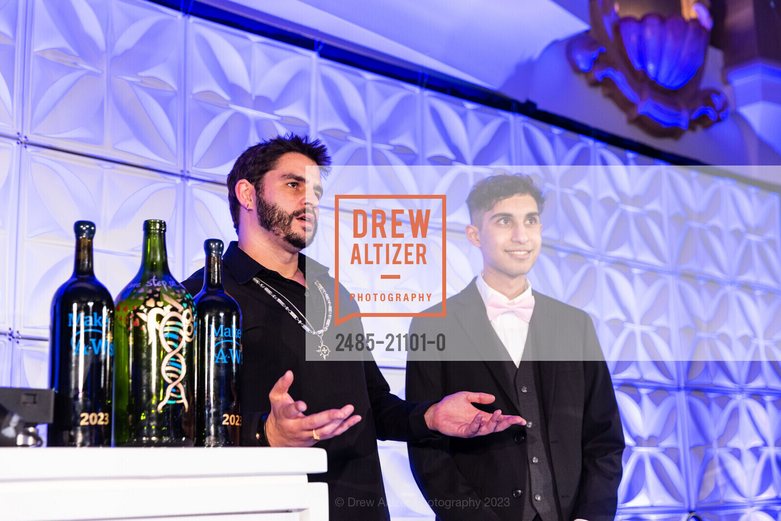 Blake Barrios, Vivek Chotai, Make-a-Wish Gala 2023, Hotel Fairmont San Francisco @ 950 Mason St, SF, CA 94108 US. Hotel Fairmont San Francisco @ 950 Mason St, SF, CA 94108 US, March 9th, 2023, Photo #2485-21101-0 Blake Barrios, Vivek Chotai, Photo #2485-21101-0