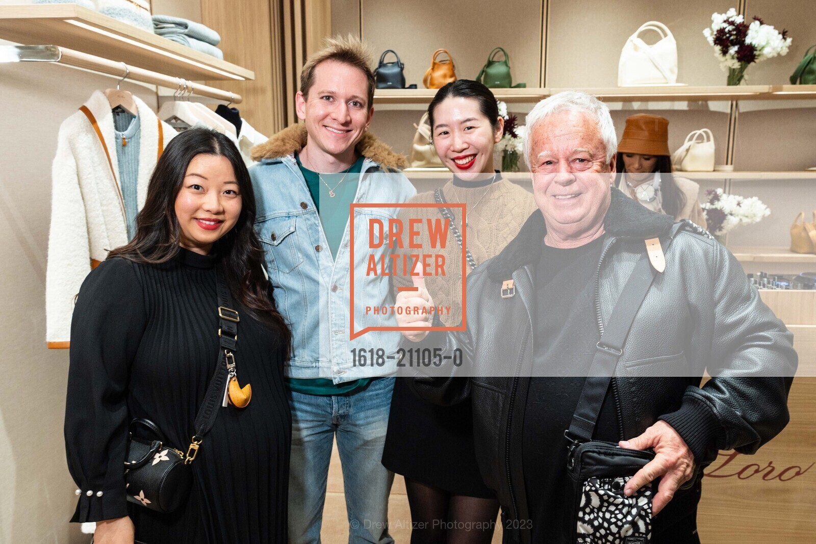 Rena Choe, Joe Turner, Alina Zhu, Philip Hoon, Loro Piana Store Opening at Palo Alto Stanford Shopping Center, Stanford Shopping Center @ 660 Stanford Shopping Center, Palo Alto, CA 94304 US. Stanford Shopping Center @ 660 Stanford Shopping Center, Palo Alto, CA 94304 US, March 15th, 2023, Photo #1618-21105-0 Rena Choe, Joe Turner, Alina Zhu, Philip Hoon, Photo #1618-21105-0