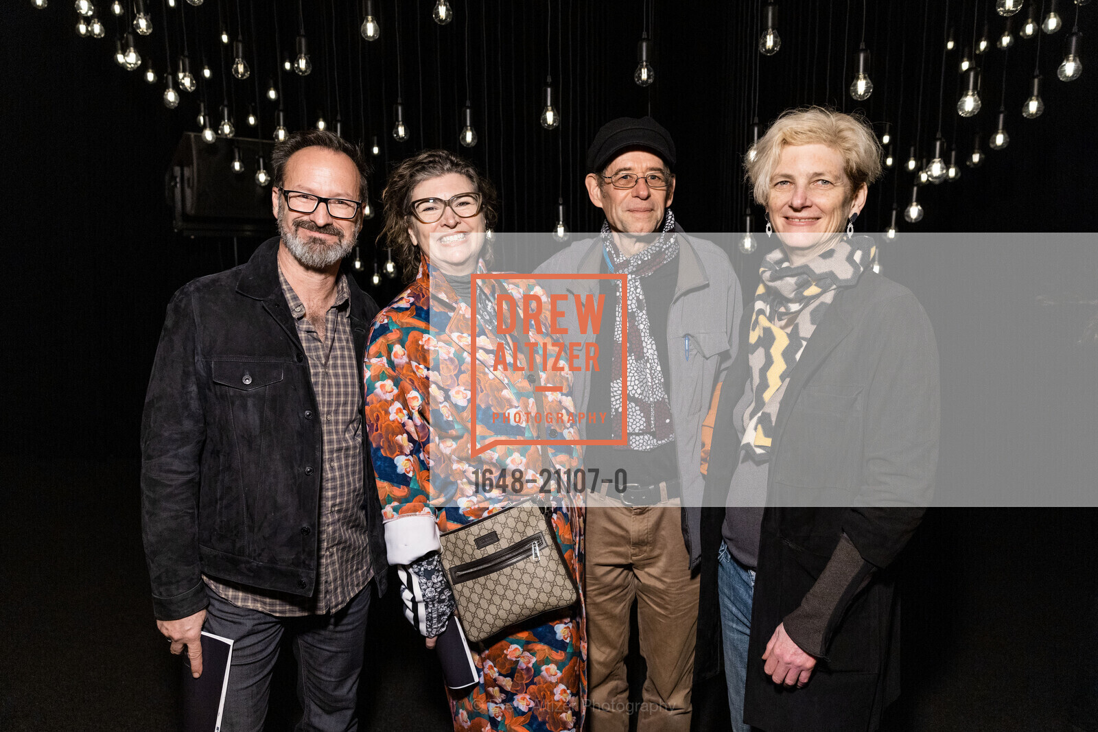 Jeremy Crandell, Amy Critchett, David Peters, Rhonda Rubenstein, GRAY AREA Private Reception for the Opening of TECHS-MECHS with artist Rafael Lozano-Hemmer, Gray Area / Grand Theater @ 2665 Mission St, SF, CA 94110 US. Gray Area / Grand Theater @ 2665 Mission St, SF, CA 94110 US, Photo #1648-21107-0 Jeremy Crandell, Amy Critchett, David Peters, Rhonda Rubenstein, Photo #1648-21107-0