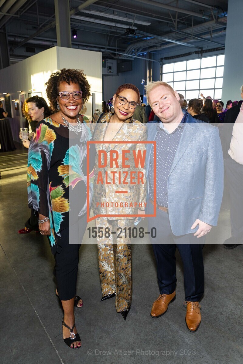 Gwen Tillman, Janiece Evans-Page, Jeff Millard, Spectrum Gala and Art Auction, Pier 27 @ 27 The Embarcadero, SF, CA 94111 US. Pier 27 @ 27 The Embarcadero, SF, CA 94111 US, March 16th, 2023, Photo #1558-21108-0 Gwen Tillman, Janiece Evans-Page, Jeff Millard, Photo #1558-21108-0
