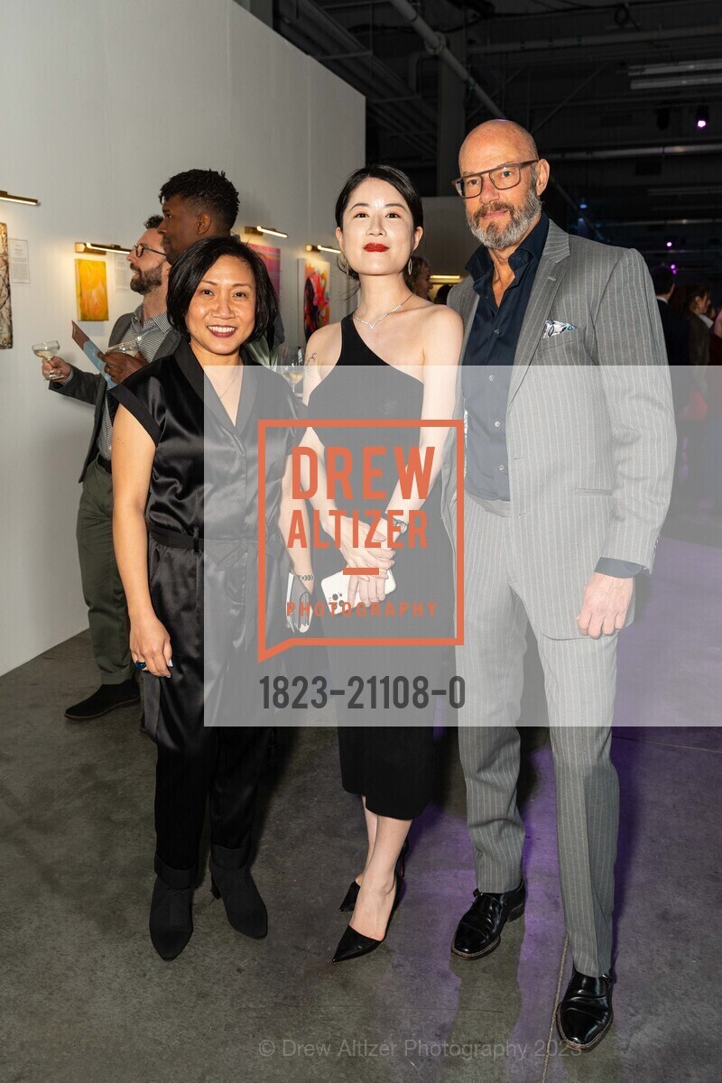 Anna Kim, Giselle Su, Todd Greenhalgh, Spectrum Gala and Art Auction, Pier 27 @ 27 The Embarcadero, SF, CA 94111 US. Pier 27 @ 27 The Embarcadero, SF, CA 94111 US, March 16th, 2023, Photo #1823-21108-0 Anna Kim, Giselle Su, Todd Greenhalgh, Photo #1823-21108-0