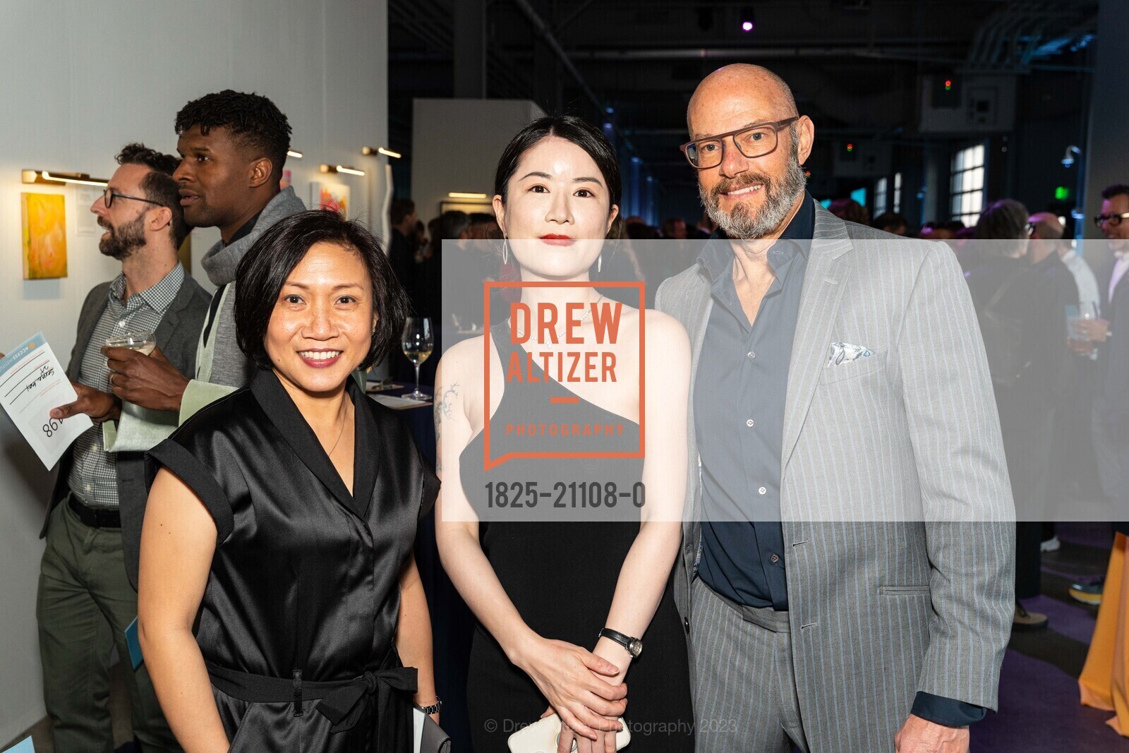 Anna Kim, Giselle Su, Todd Greenhalgh, Spectrum Gala and Art Auction, Pier 27 @ 27 The Embarcadero, SF, CA 94111 US. Pier 27 @ 27 The Embarcadero, SF, CA 94111 US, March 16th, 2023, Photo #1825-21108-0 Anna Kim, Giselle Su, Todd Greenhalgh, Photo #1825-21108-0