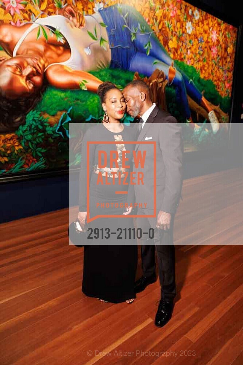 LaToya McInnis, Okorie Clark, Kehinde Wiley Donor Opening Night 2023, de Young Museum @ 50 Hagiwara Tea Garden Dr, San Francisco, CA 94118 US. de Young Museum @ 50 Hagiwara Tea Garden Dr, San Francisco, CA 94118 US, March 16th, 2023, Photo #2913-21110-0 LaToya McInnis, Okorie Clark, Photo #2913-21110-0