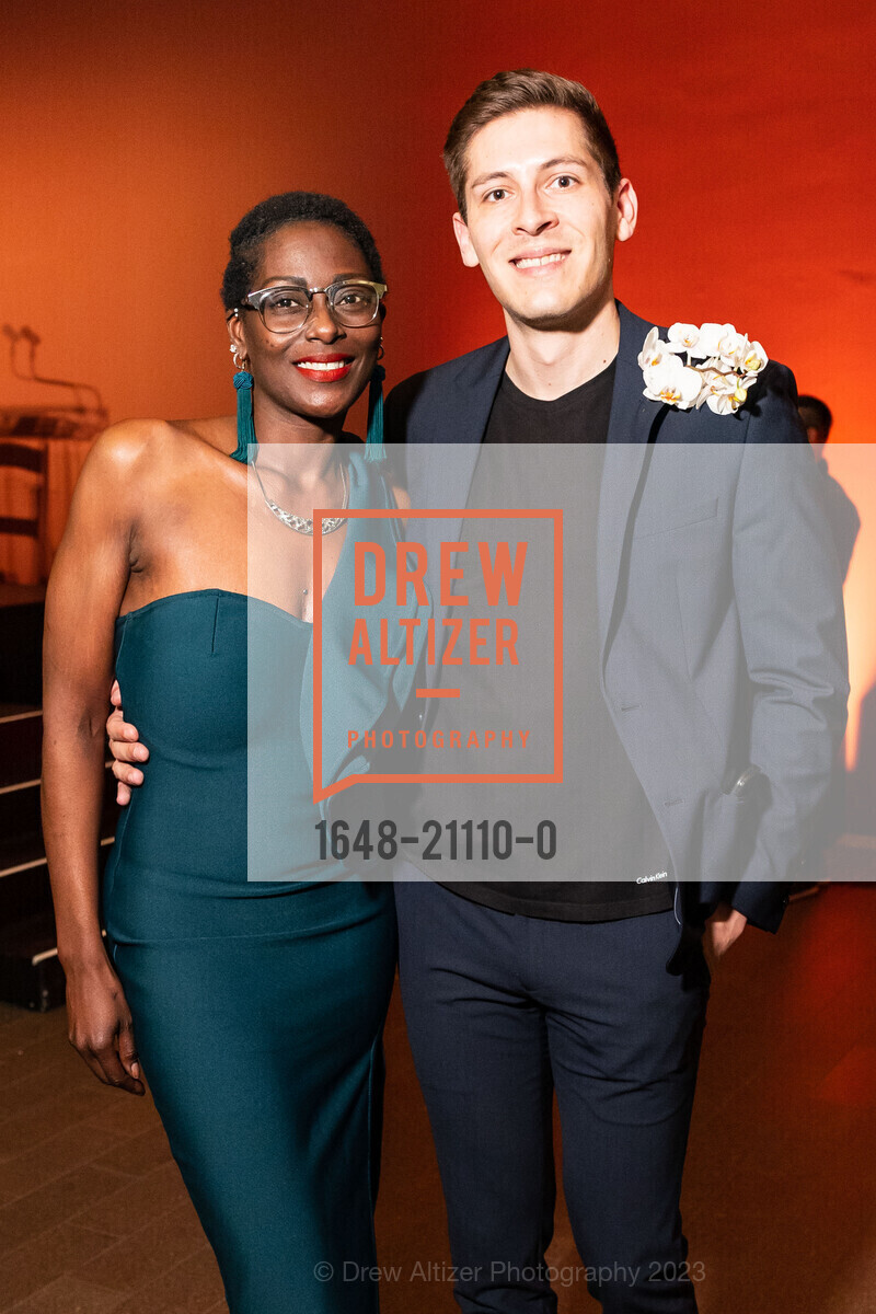 Courtney Jones, Francisco Rosas, Kehinde Wiley Donor Opening Night 2023, de Young Museum @ 50 Hagiwara Tea Garden Dr, San Francisco, CA 94118 US. de Young Museum @ 50 Hagiwara Tea Garden Dr, San Francisco, CA 94118 US, March 16th, 2023, Photo #1648-21110-0 Courtney Jones, Francisco Rosas, Photo #1648-21110-0