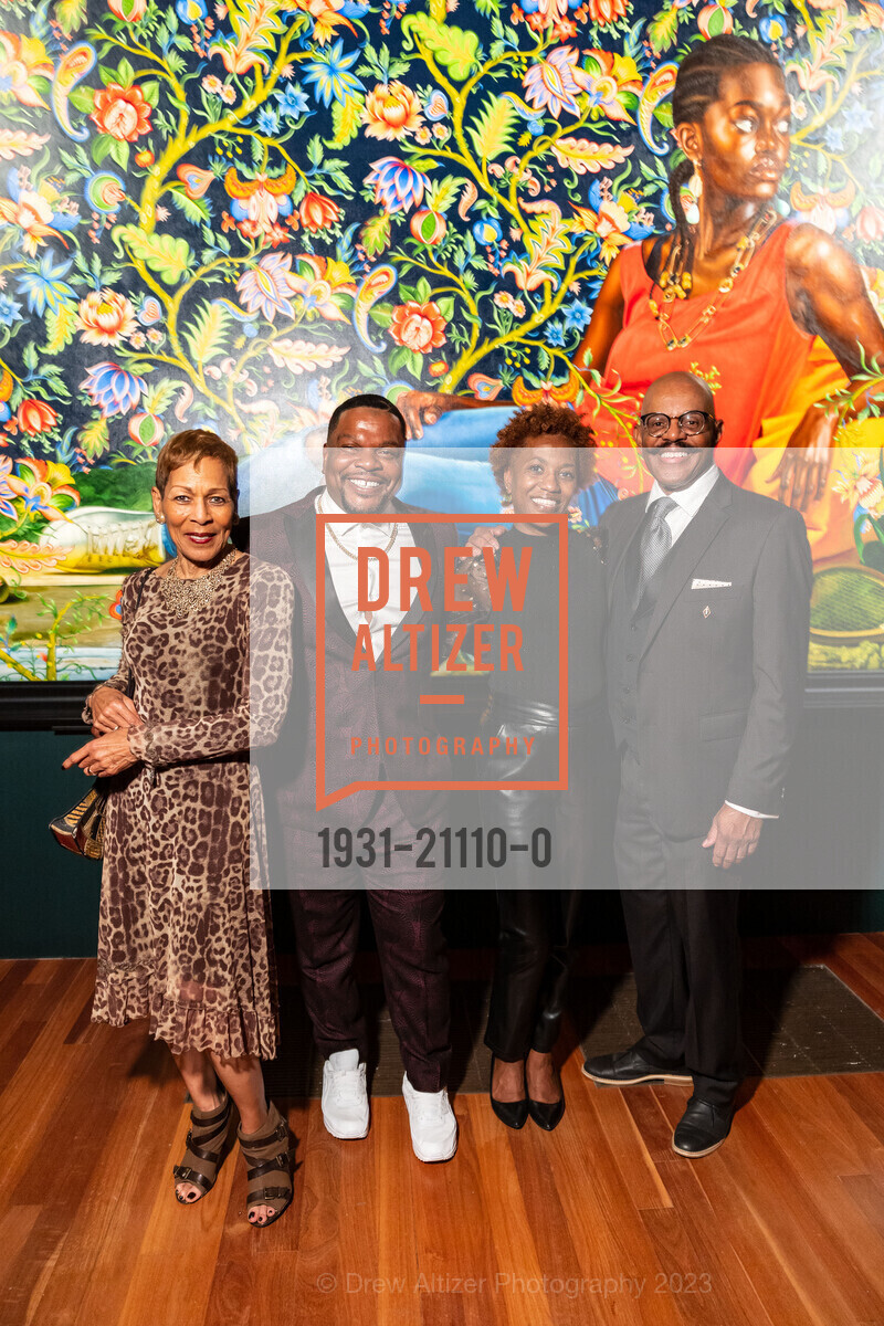 Valerie Coleman Morris, Kehinde Wiley, Autumn King, Robert Morris, Kehinde Wiley Donor Opening Night 2023, de Young Museum @ 50 Hagiwara Tea Garden Dr, San Francisco, CA 94118 US. de Young Museum @ 50 Hagiwara Tea Garden Dr, San Francisco, CA 94118 US, March 16th, 2023, Photo #1931-21110-0 Valerie Coleman Morris, Kehinde Wiley, Autumn King, Robert Morris, Photo #1931-21110-0