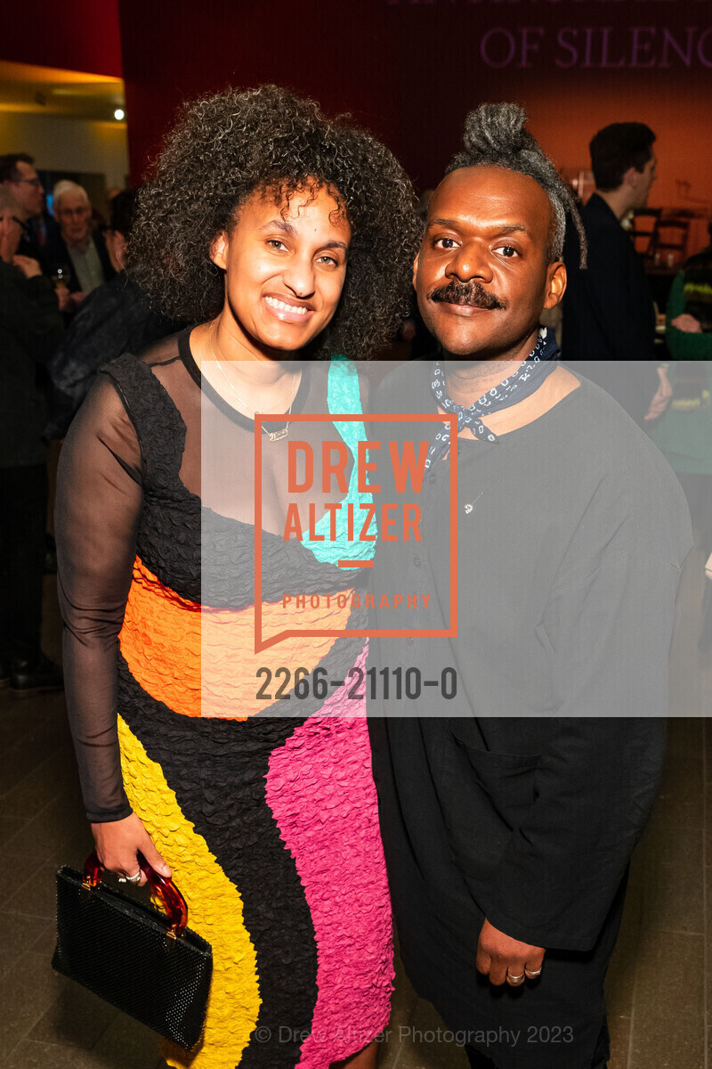 Akilah Cadet, Sean DallasKidd, Kehinde Wiley Donor Opening Night 2023, de Young Museum @ 50 Hagiwara Tea Garden Dr, San Francisco, CA 94118 US. de Young Museum @ 50 Hagiwara Tea Garden Dr, San Francisco, CA 94118 US, March 16th, 2023, Photo #2266-21110-0 Akilah Cadet, Sean DallasKidd, Photo #2266-21110-0