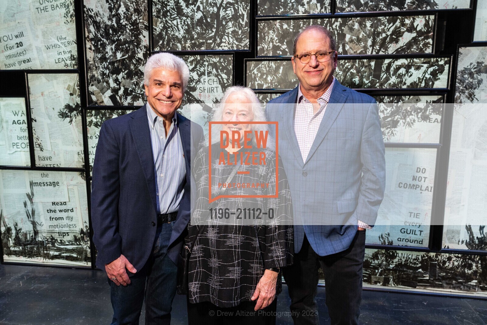 John Piane, Helen Meyer, Jonathan Charles Logan, Cal Performances' 2023 Gala Honoring William Kentridge, 2413 Bancroft Way, Berkeley, CA 94704 US. 2413 Bancroft Way, Berkeley, CA 94704 US, March 17th, 2023, Photo #1196-21112-0 John Piane, Helen Meyer, Jonathan Charles Logan, Photo #1196-21112-0