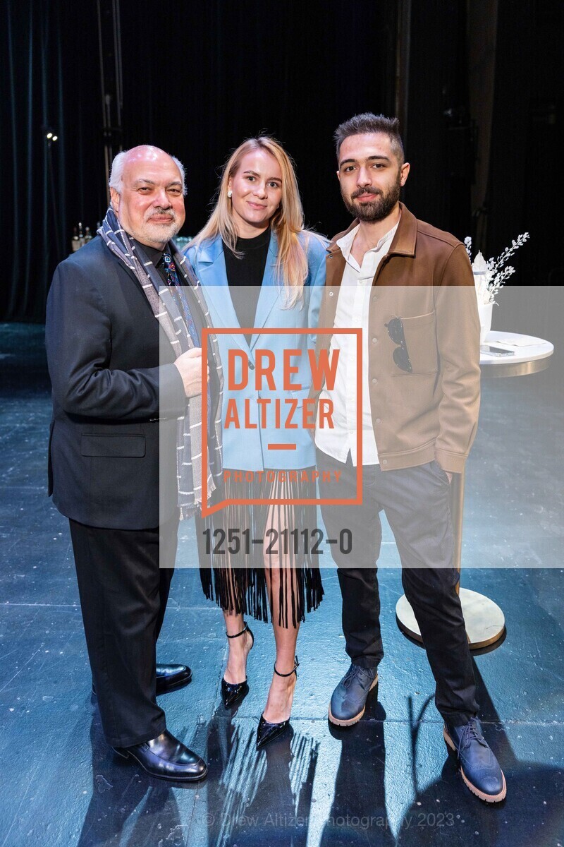 Constantine Orbelian, Tina Orbelian, Gevork Orbelian, Cal Performances' 2023 Gala Honoring William Kentridge, 2413 Bancroft Way, Berkeley, CA 94704 US. 2413 Bancroft Way, Berkeley, CA 94704 US, March 17th, 2023, Photo #1251-21112-0 Constantine Orbelian, Tina Orbelian, Gevork Orbelian, Photo #1251-21112-0